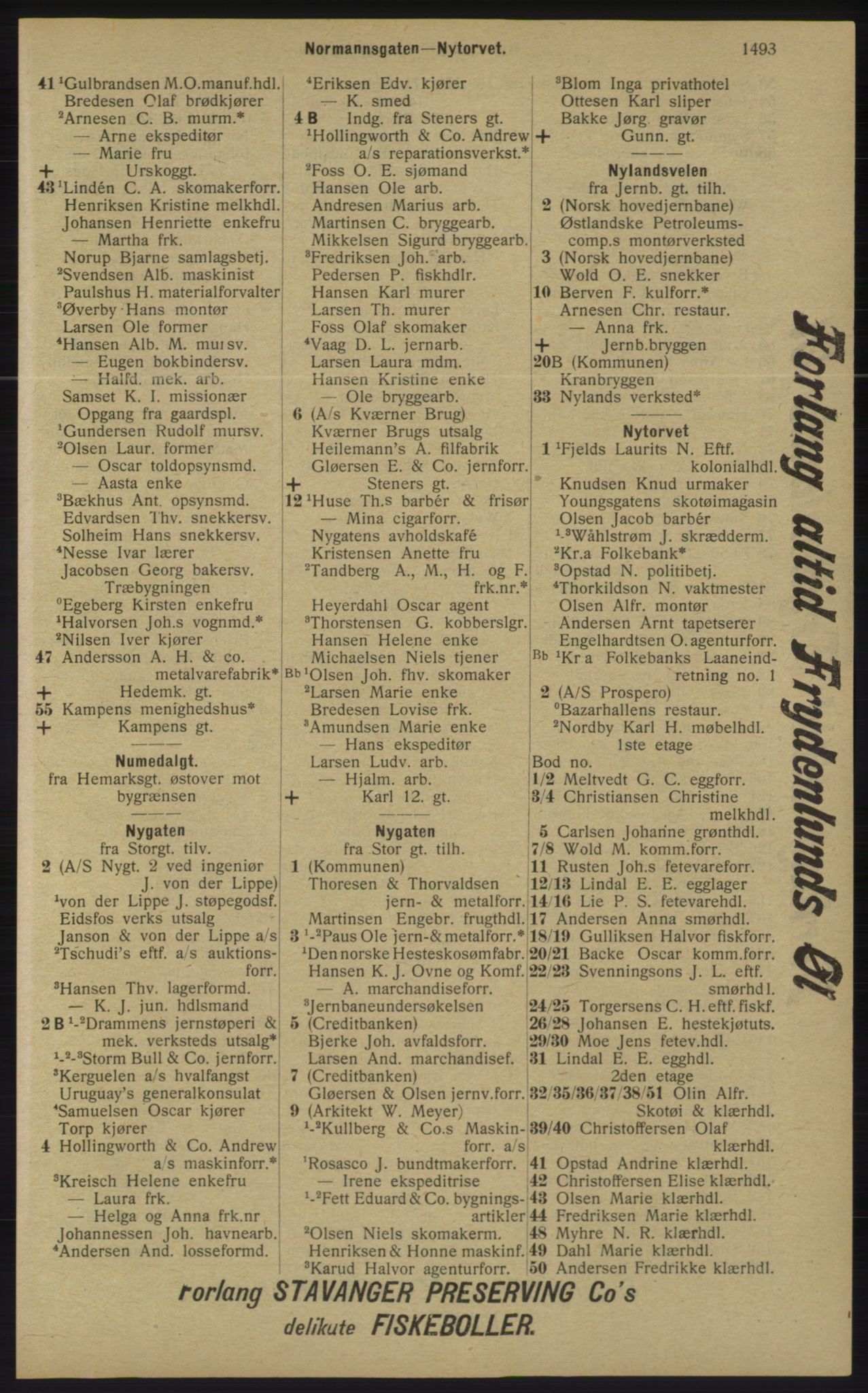 Kristiania/Oslo adressebok, PUBL/-, 1913, p. 1449