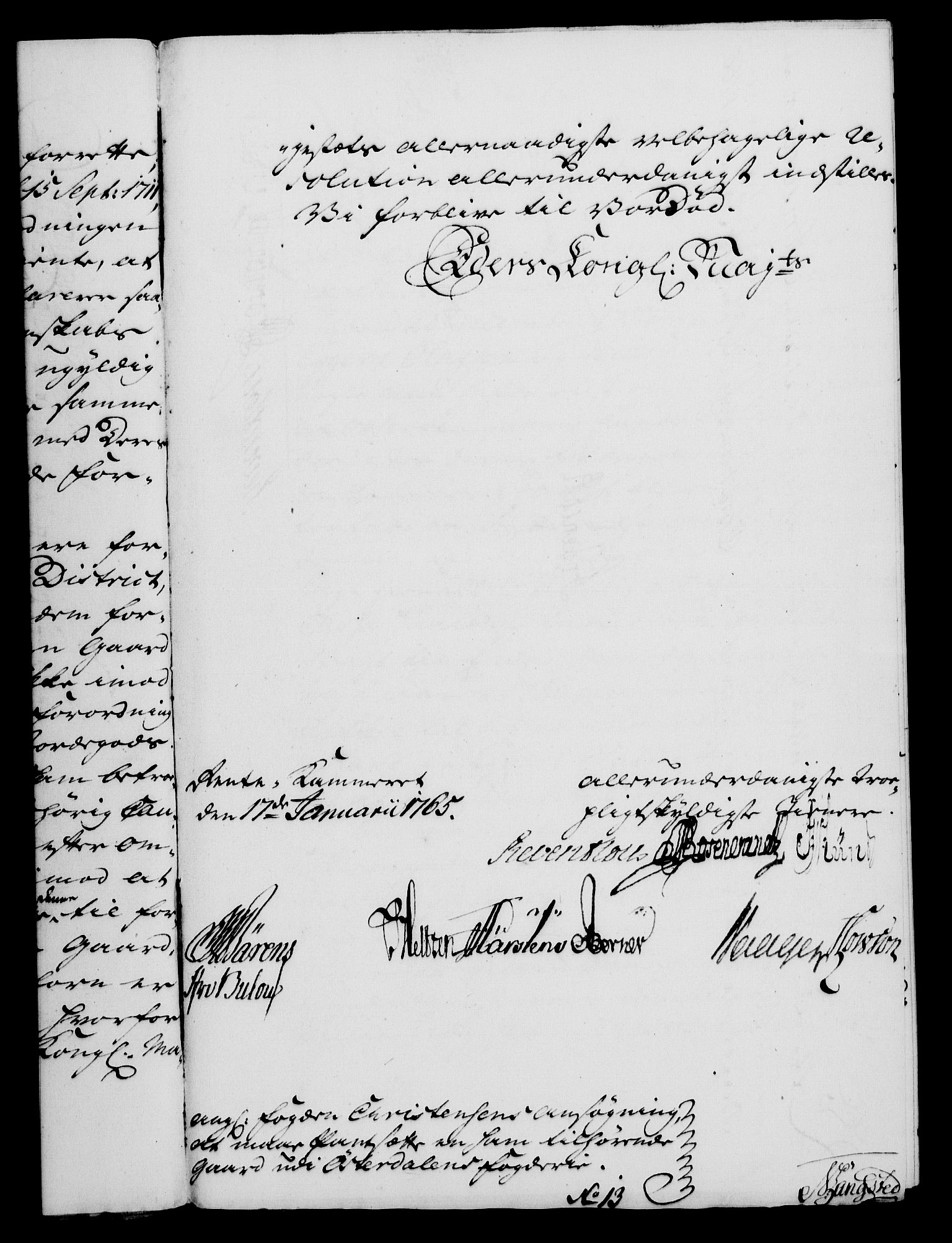 Rentekammeret, Kammerkanselliet, RA/EA-3111/G/Gf/Gfa/L0047: Norsk relasjons- og resolusjonsprotokoll (merket RK 52.47), 1765, p. 57