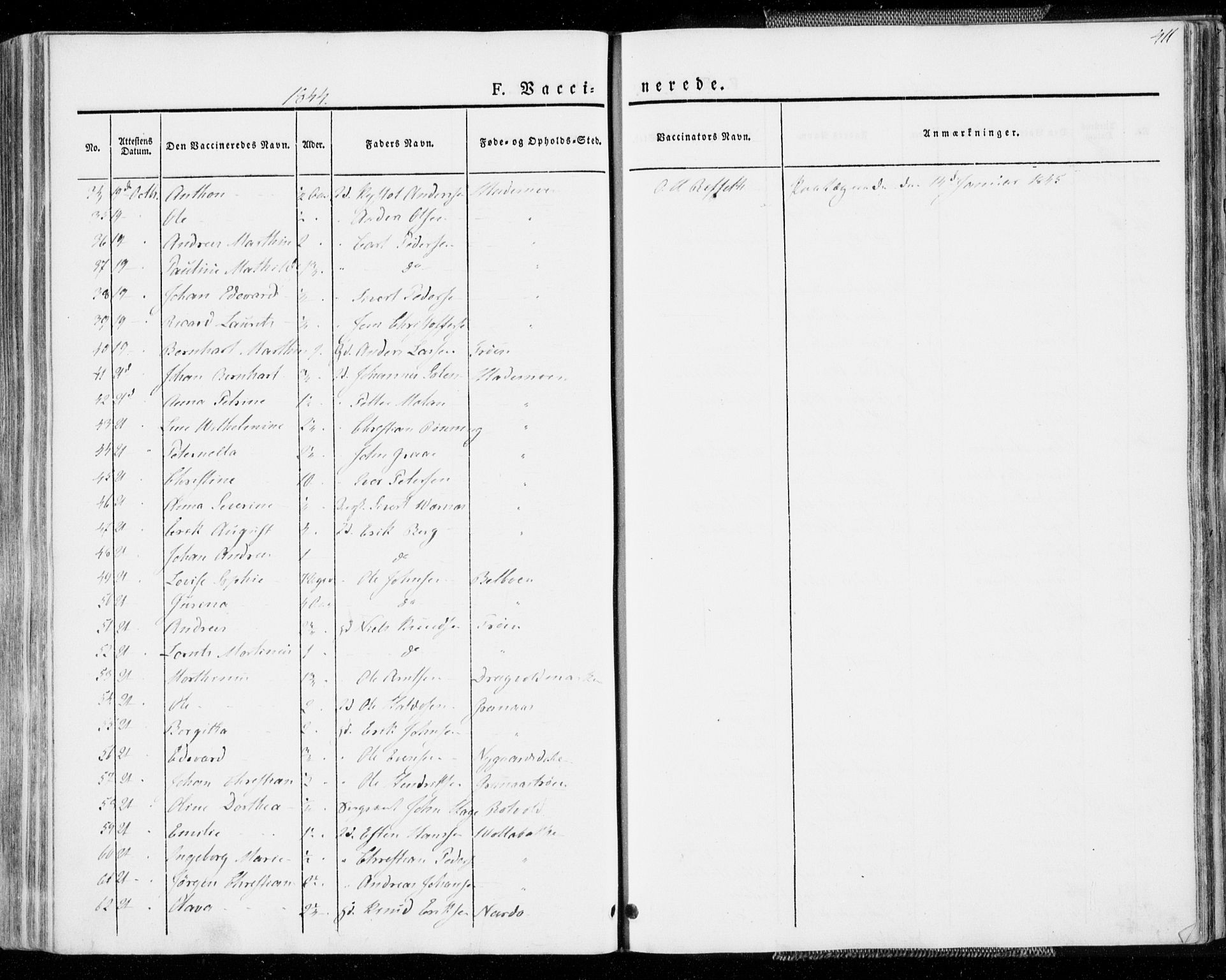 Ministerialprotokoller, klokkerbøker og fødselsregistre - Sør-Trøndelag, SAT/A-1456/606/L0290: Parish register (official) no. 606A05, 1841-1847, p. 411