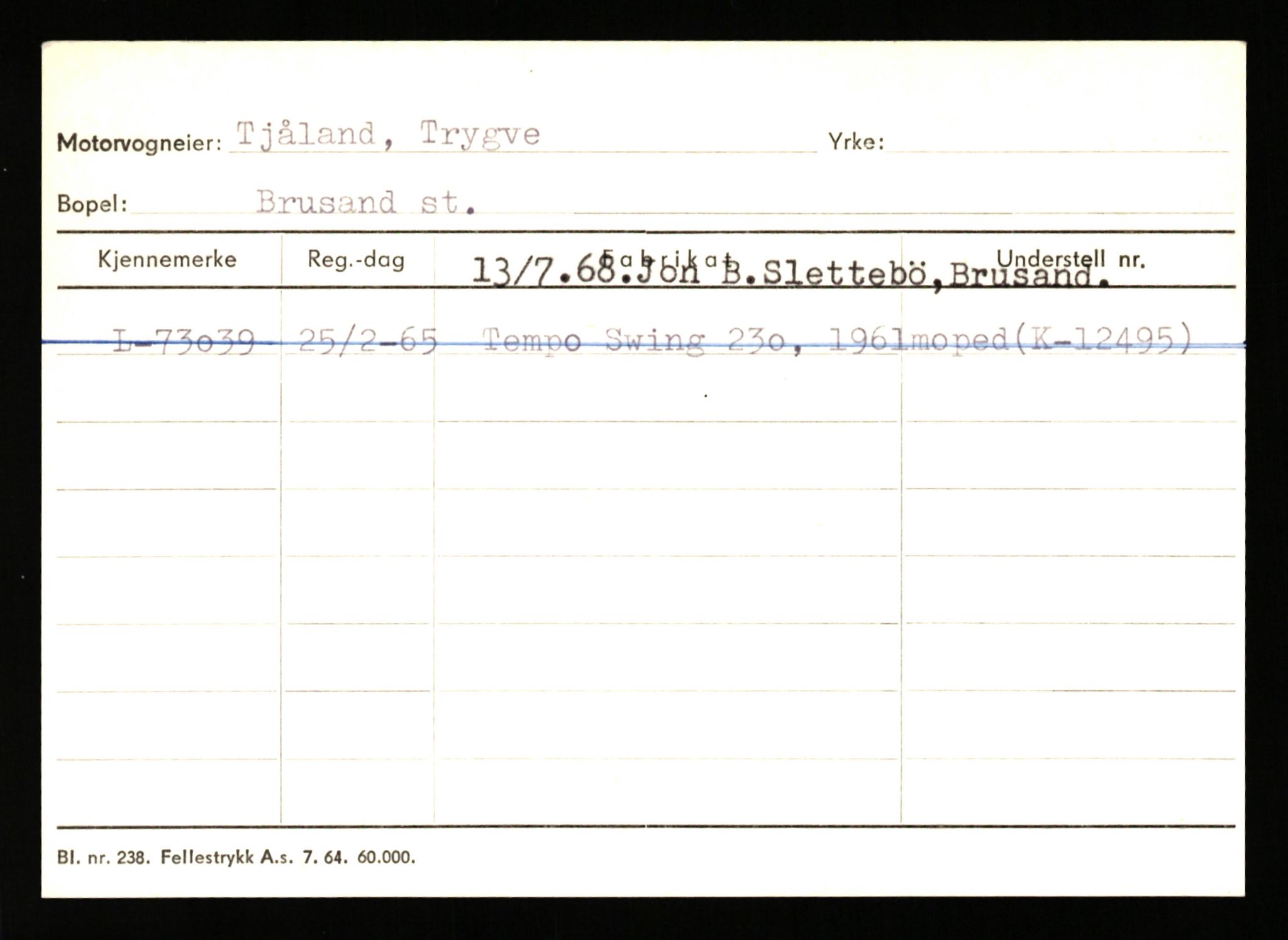 Stavanger trafikkstasjon, AV/SAST-A-101942/0/H/L0039: Tjemsland - Torstensbø, 1930-1971, p. 1033