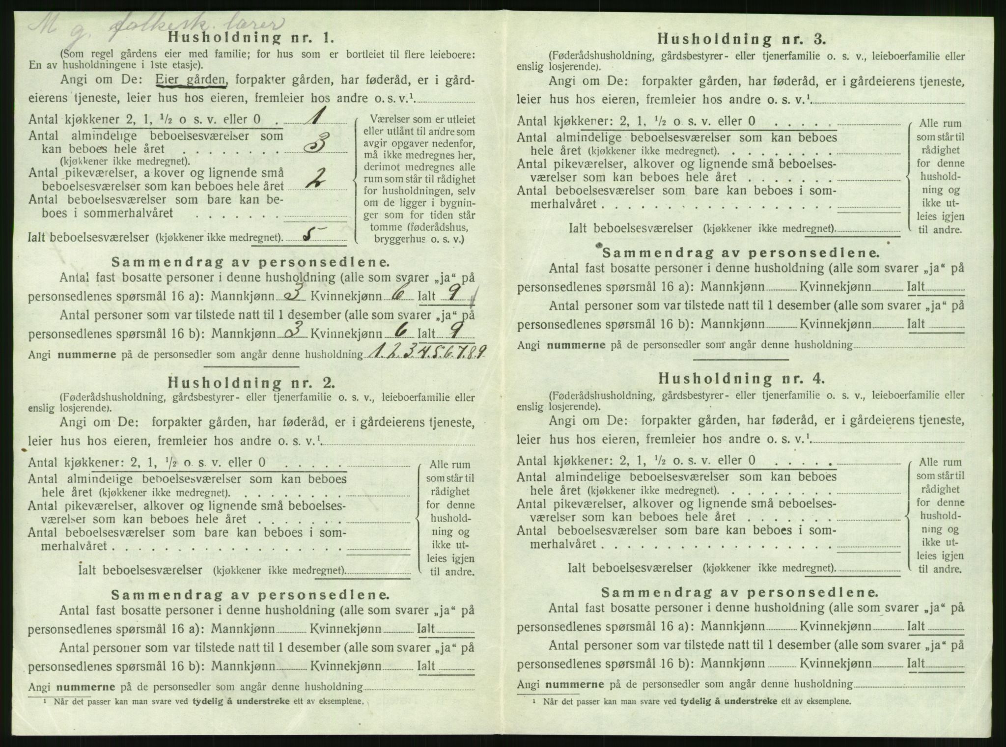 SAT, 1920 census for Tustna, 1920, p. 450