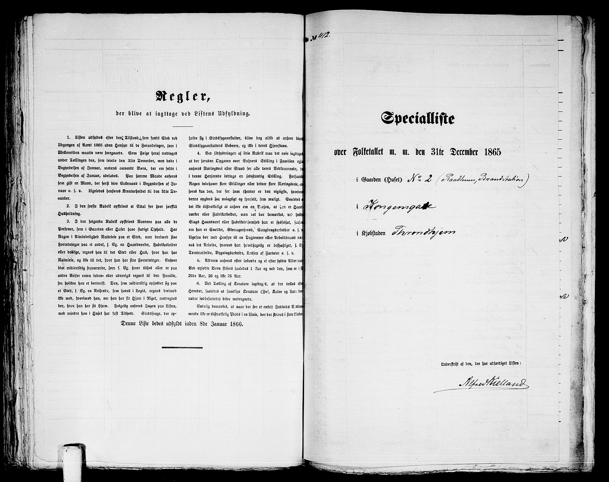 RA, 1865 census for Trondheim, 1865, p. 865