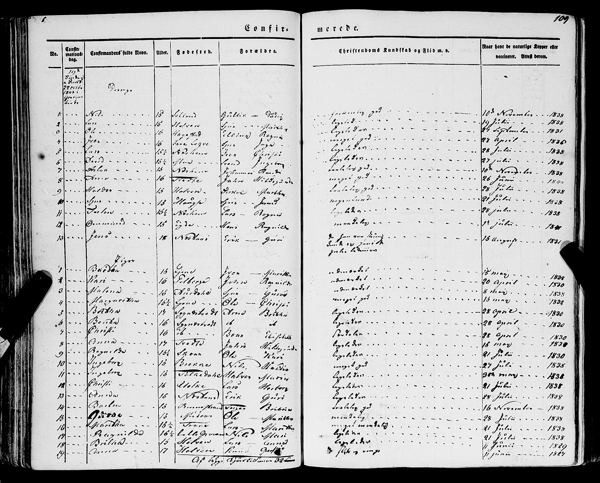 Ulvik sokneprestembete, SAB/A-78801/H/Haa: Parish register (official) no. A 12, 1839-1853, p. 109