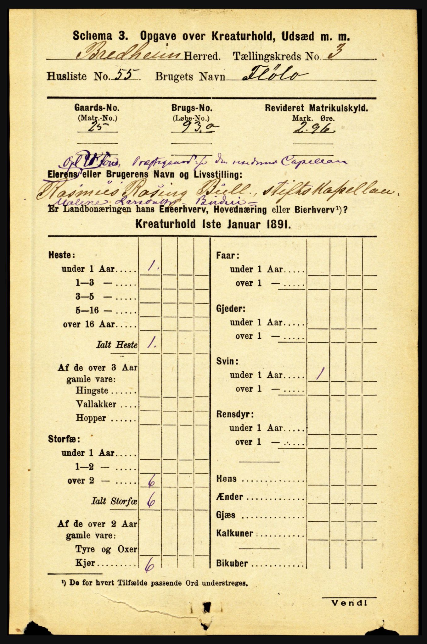 RA, 1891 census for 1446 Breim, 1891, p. 2656