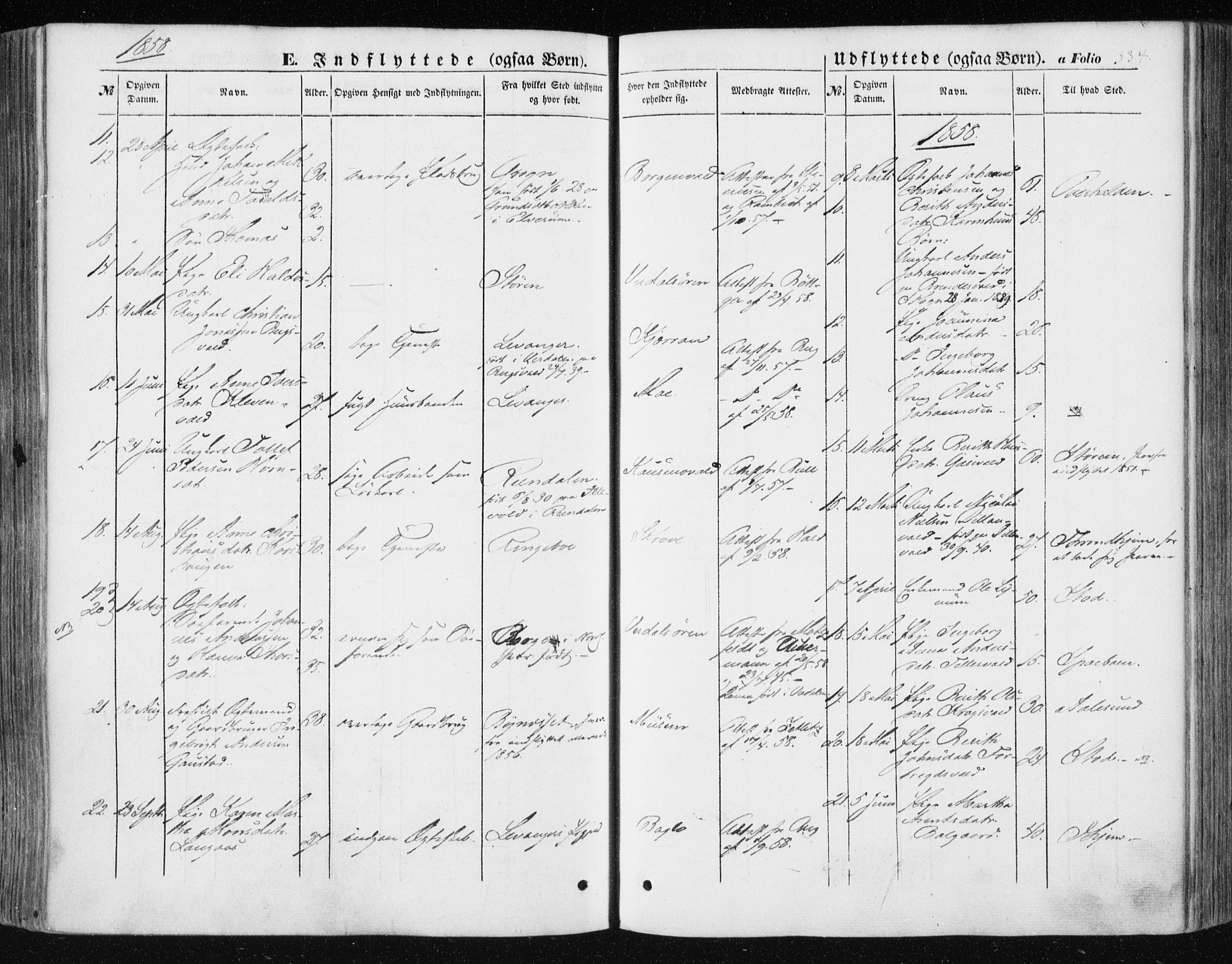 Ministerialprotokoller, klokkerbøker og fødselsregistre - Nord-Trøndelag, AV/SAT-A-1458/723/L0240: Parish register (official) no. 723A09, 1852-1860, p. 334