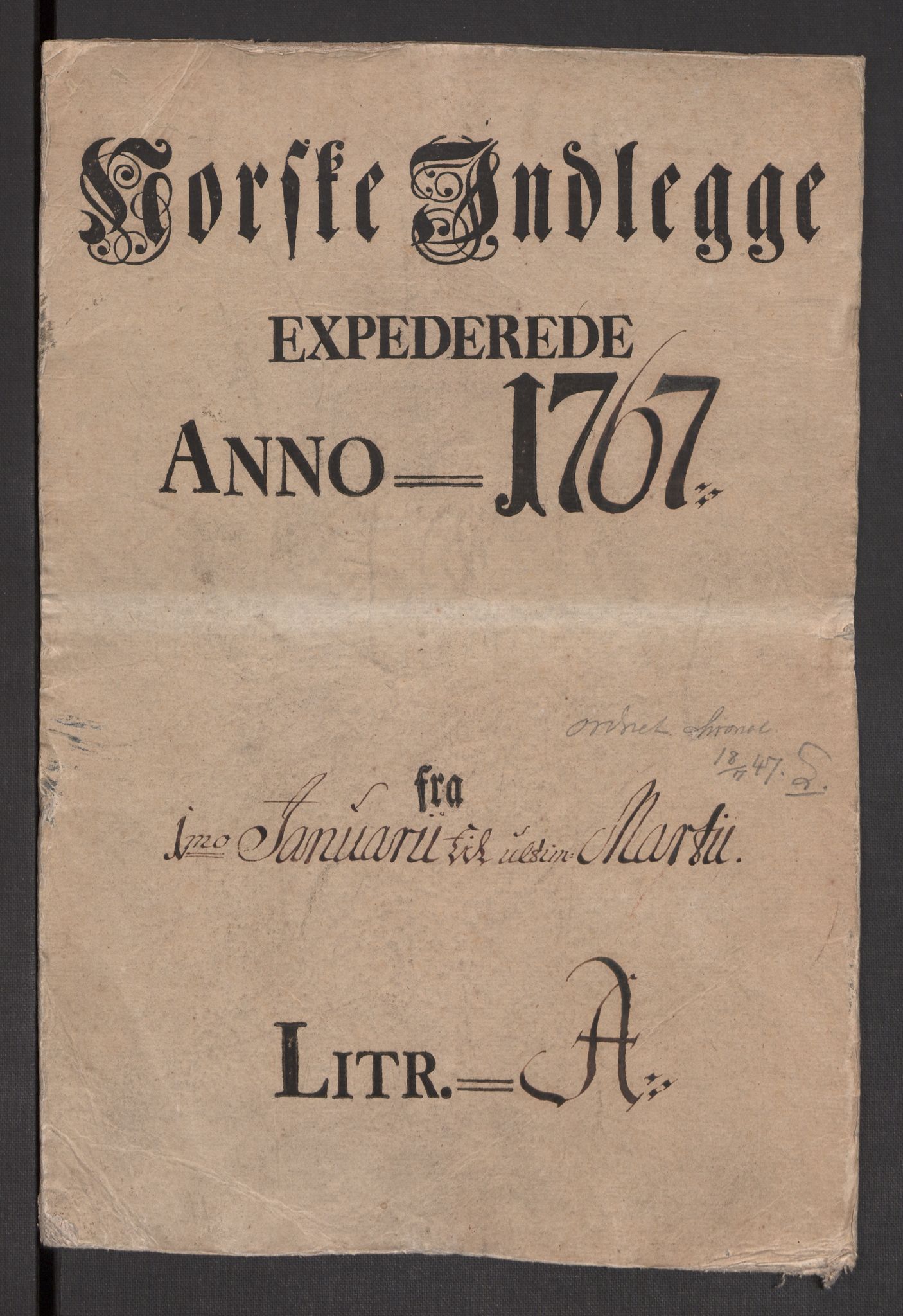 Danske Kanselli 1572-1799, RA/EA-3023/F/Fc/Fcc/Fcca/L0194: Norske innlegg 1572-1799, 1767, p. 2