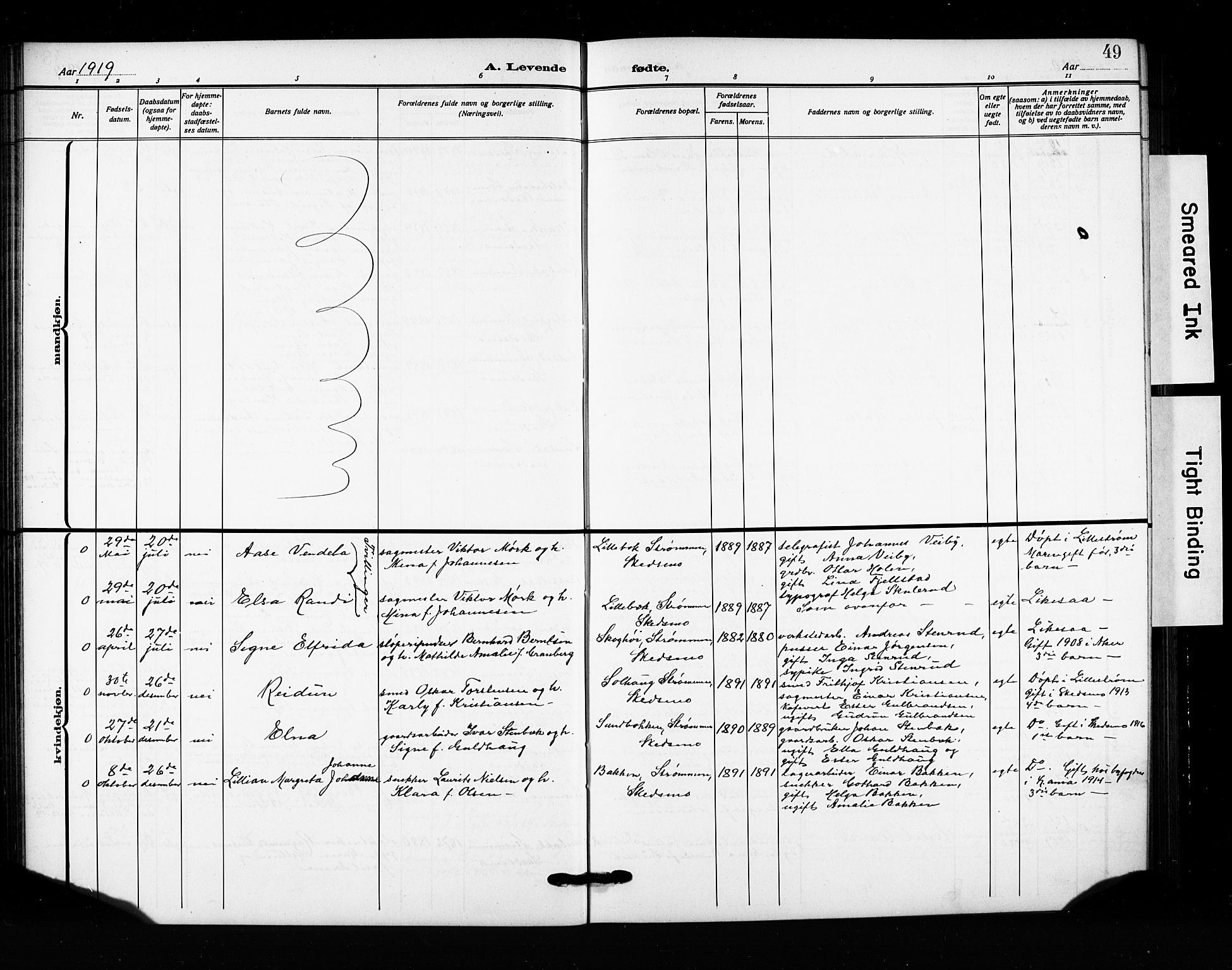 Skedsmo prestekontor Kirkebøker, AV/SAO-A-10033a/G/Ga/L0006: Parish register (copy) no. I 6, 1912-1926, p. 49