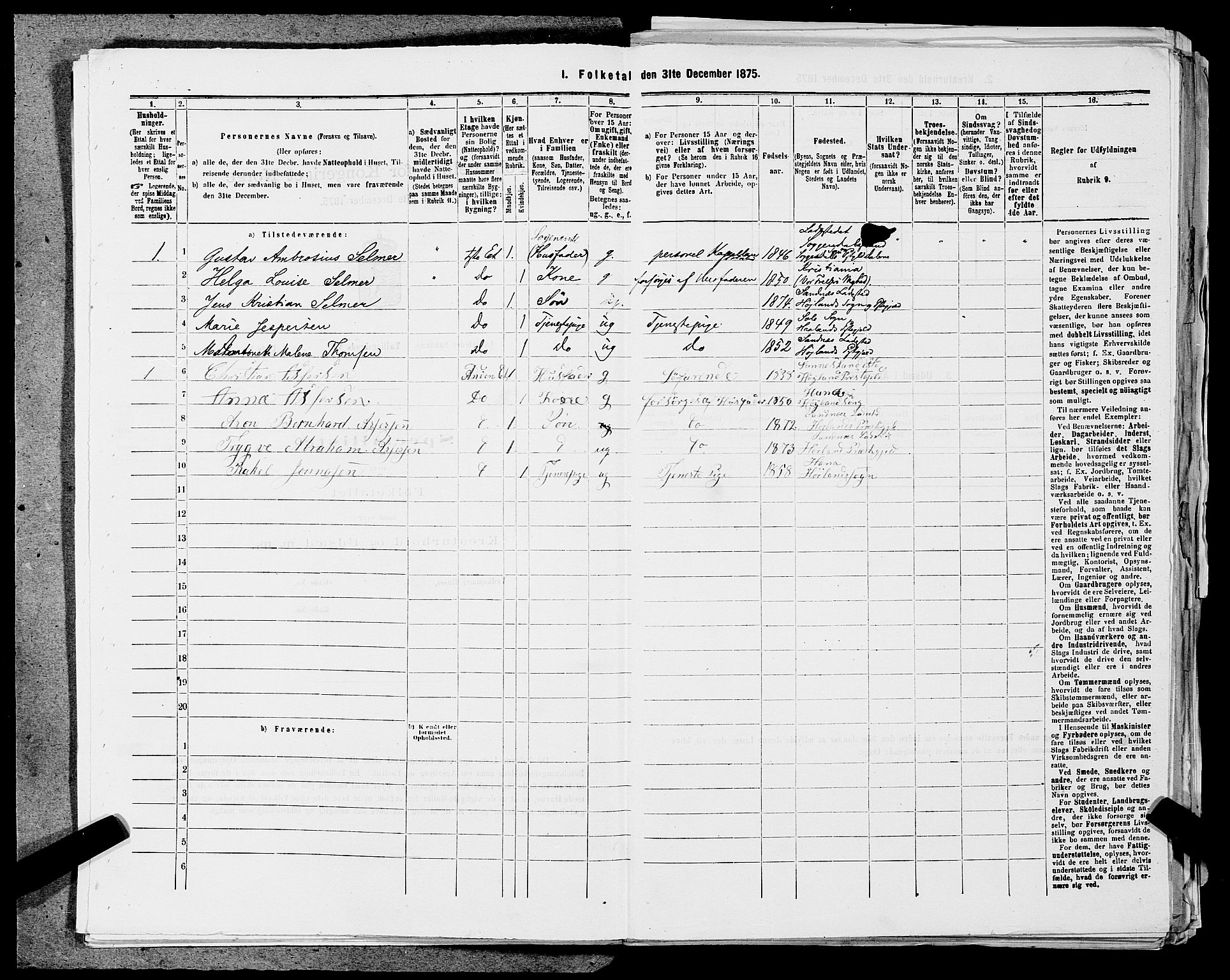 SAST, 1875 census for 1102B Høyland/Sandnes, 1875, p. 224