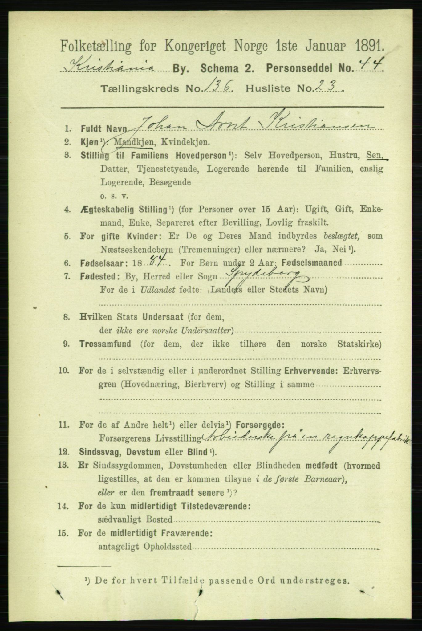 RA, 1891 census for 0301 Kristiania, 1891, p. 75889