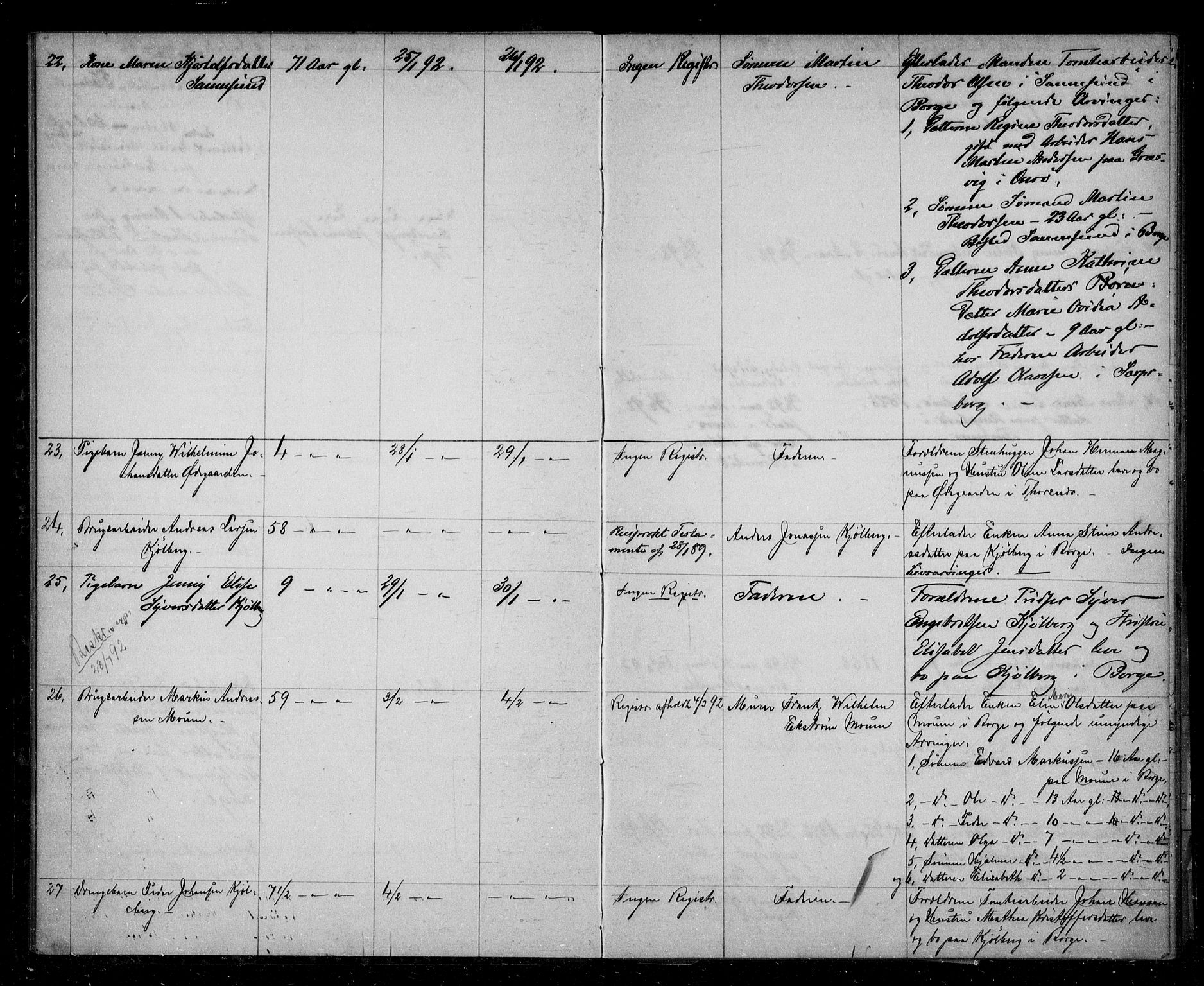 Borge lensmannskontor (Østfold), AV/SAO-A-10176/H/Ha/Haa/L0003: Dødsfallsprotokoll, 1890-1896
