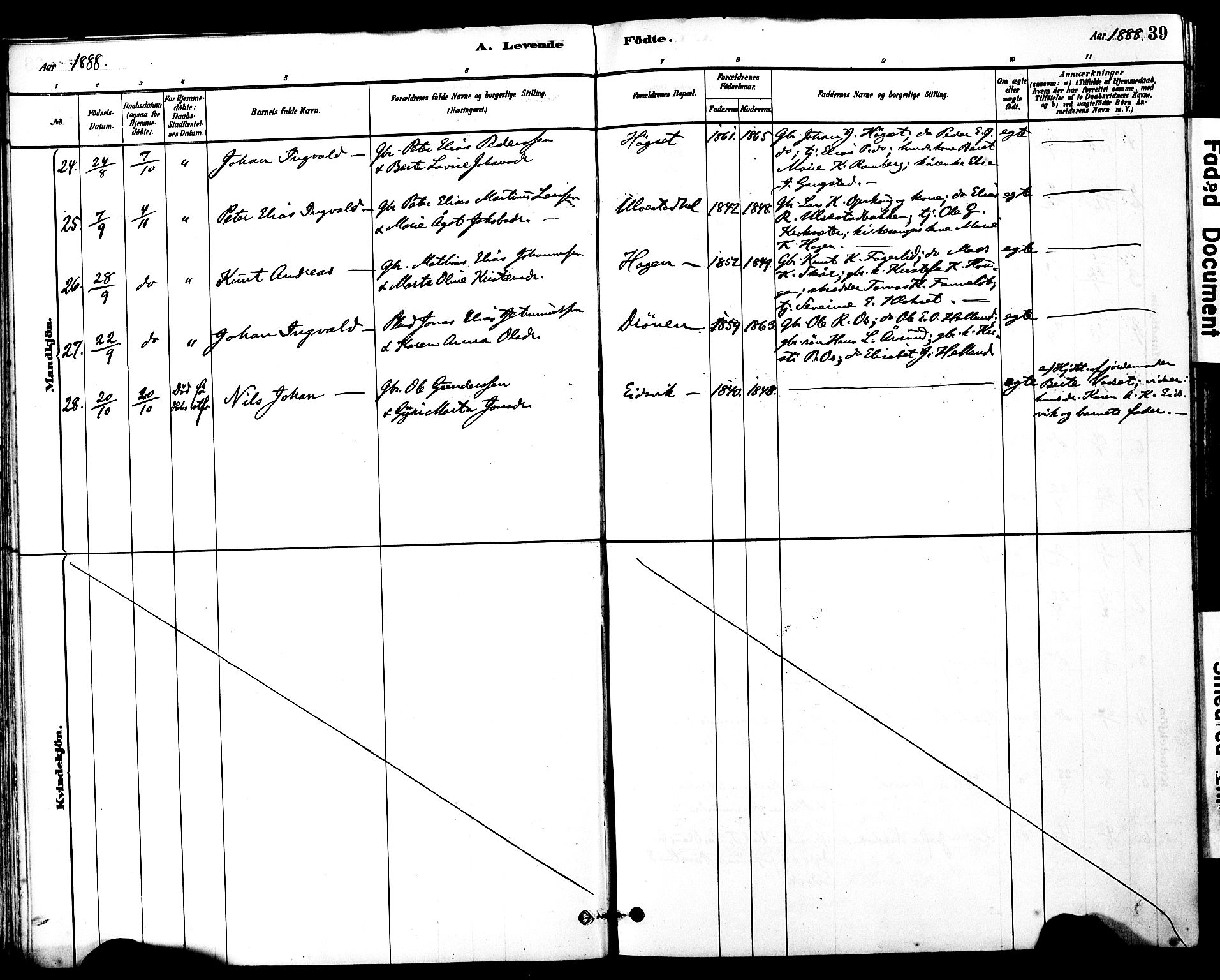 Ministerialprotokoller, klokkerbøker og fødselsregistre - Møre og Romsdal, SAT/A-1454/525/L0374: Parish register (official) no. 525A04, 1880-1899, p. 39