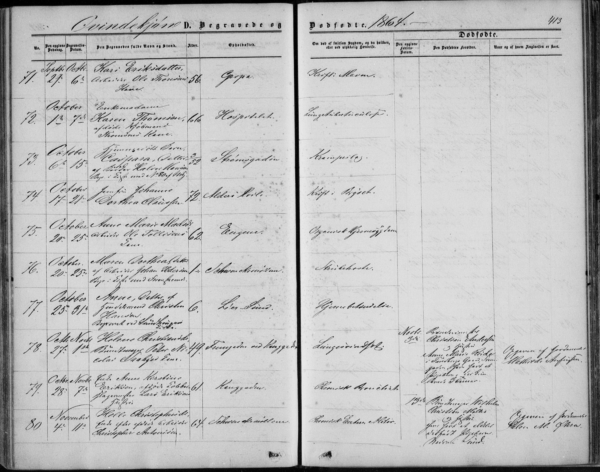 Bragernes kirkebøker, SAKO/A-6/F/Fb/L0003: Parish register (official) no. II 3, 1860-1868, p. 413