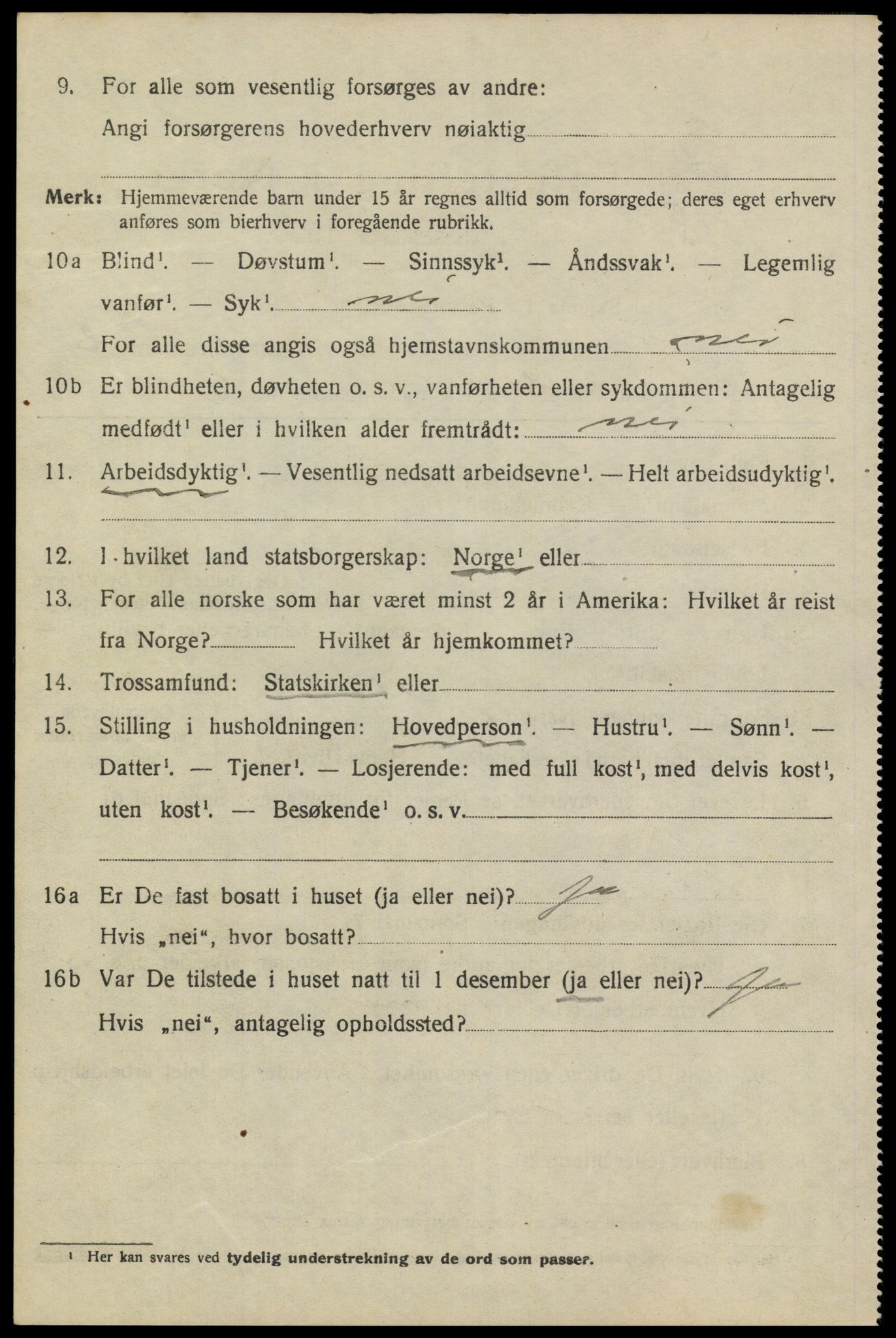 SAKO, 1920 census for Stathelle, 1920, p. 1074