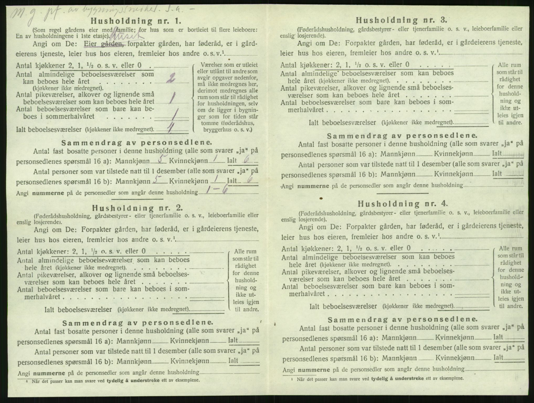 SAT, 1920 census for Hemnes, 1920, p. 1287