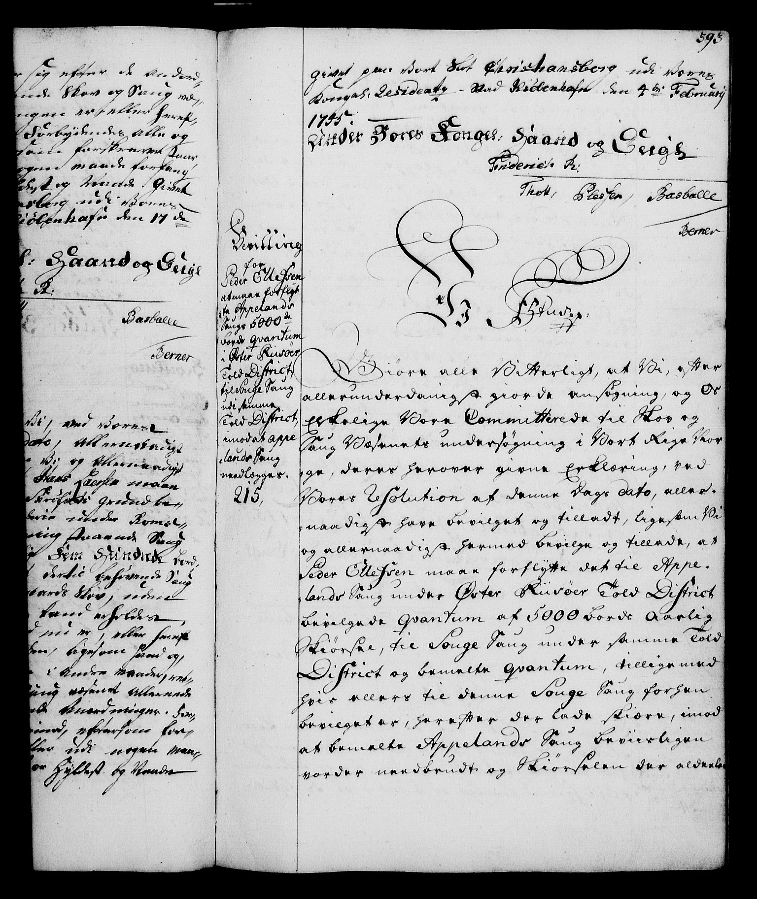Rentekammeret, Kammerkanselliet, RA/EA-3111/G/Gg/Gga/L0006: Norsk ekspedisjonsprotokoll med register (merket RK 53.6), 1749-1759, p. 393