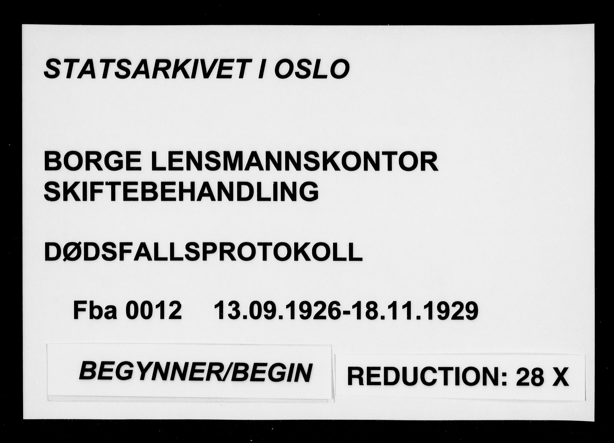 Borge lensmannskontor (Østfold), AV/SAO-A-10176/H/Ha/Haa/L0012: Dødsfallsprotokoll, 1926-1929