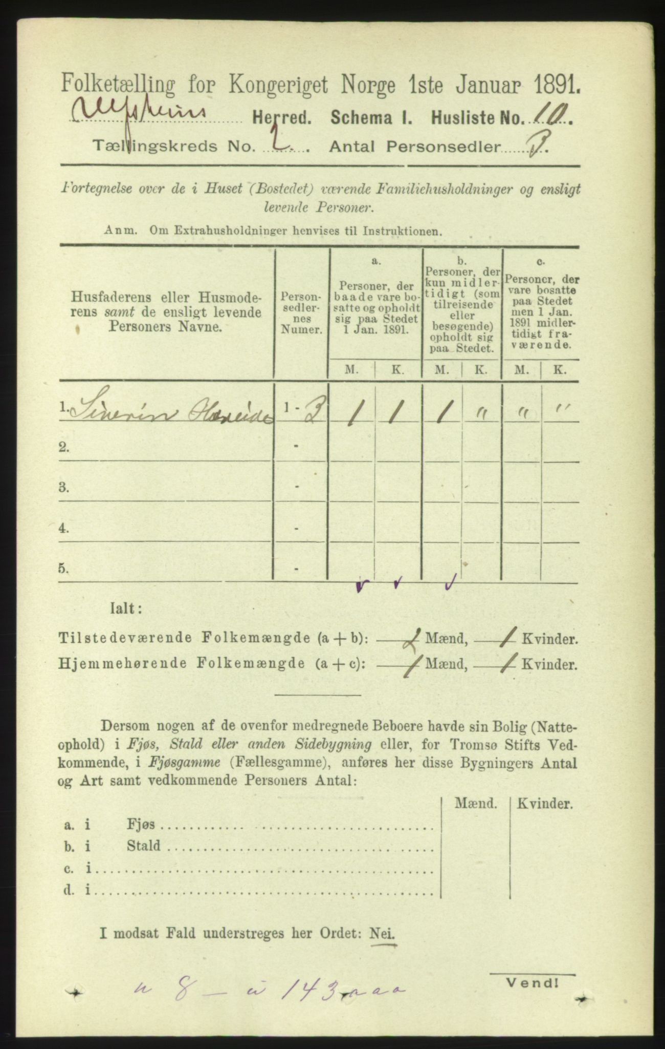 RA, 1891 census for 1516 Ulstein, 1891, p. 264