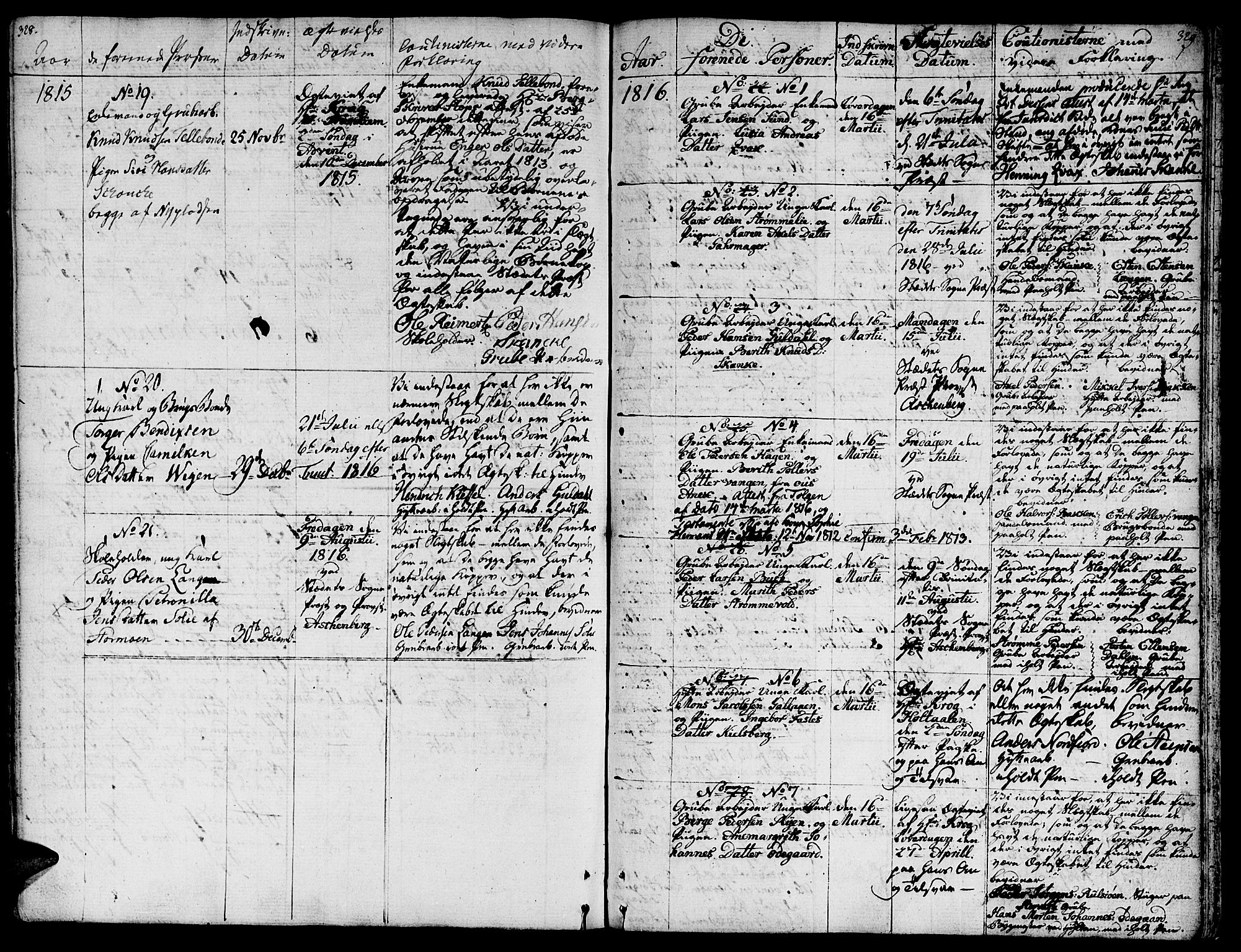Ministerialprotokoller, klokkerbøker og fødselsregistre - Sør-Trøndelag, AV/SAT-A-1456/681/L0928: Parish register (official) no. 681A06, 1806-1816, p. 328-329
