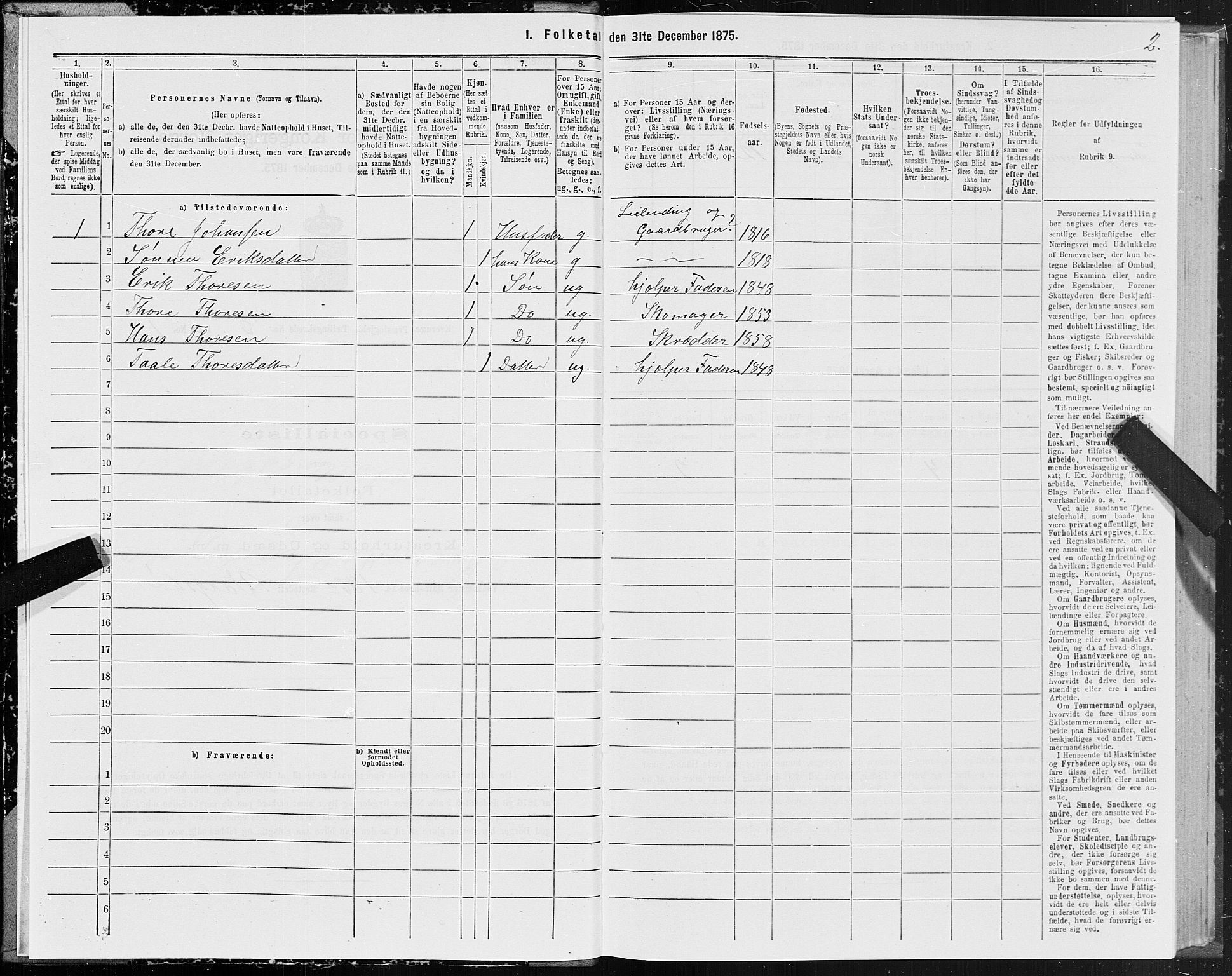 SAT, 1875 census for 1553P Kvernes, 1875, p. 2002