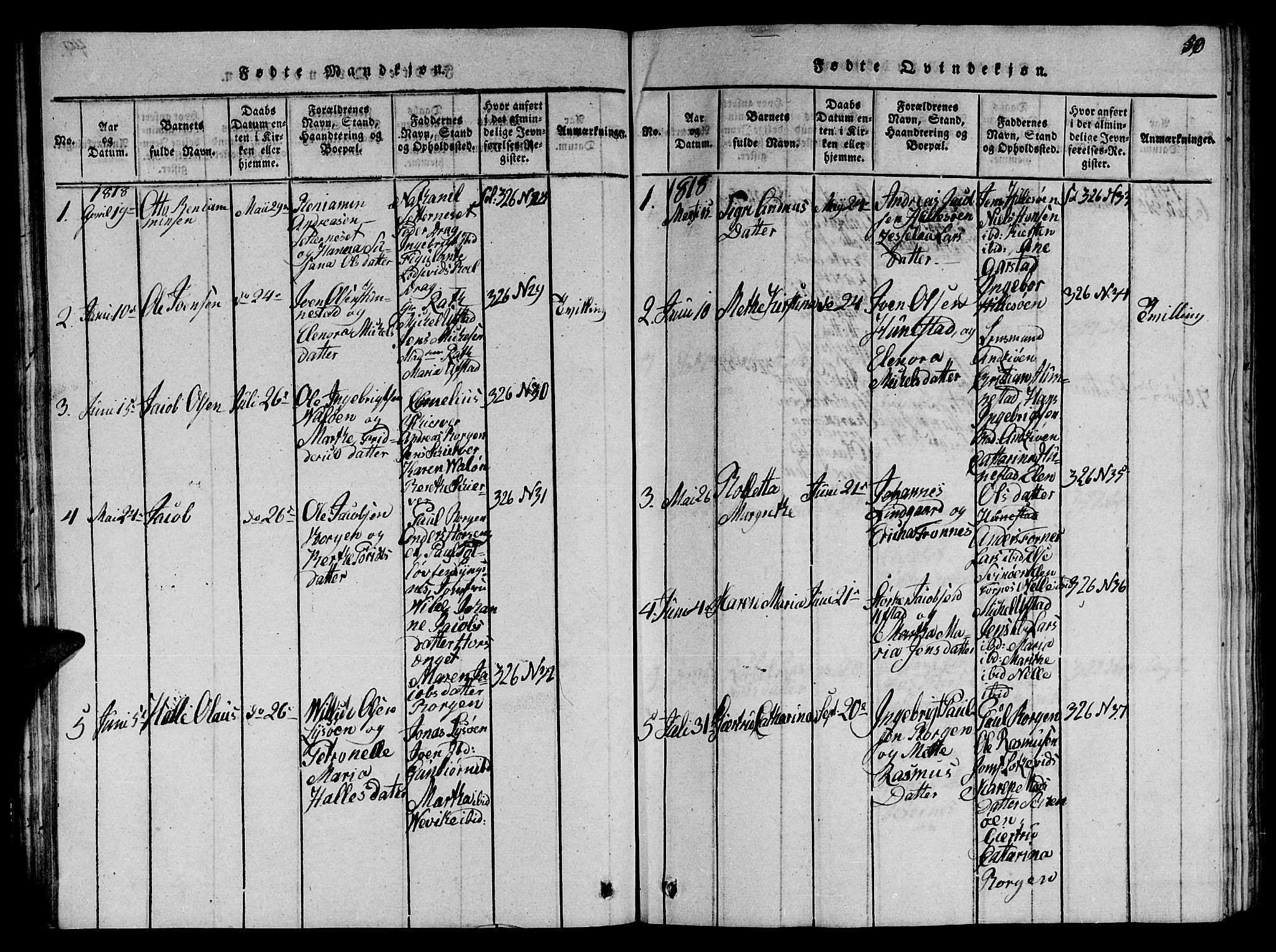 Ministerialprotokoller, klokkerbøker og fødselsregistre - Nord-Trøndelag, SAT/A-1458/784/L0679: Parish register (copy) no. 784C01 /2, 1818-1822, p. 50