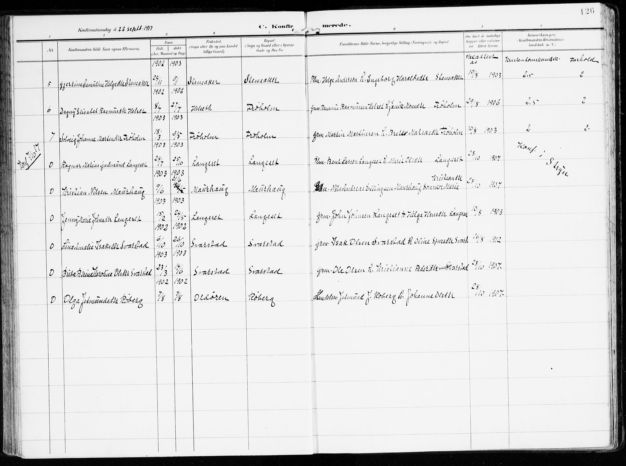 Innvik sokneprestembete, AV/SAB-A-80501: Parish register (official) no. B 2, 1903-1929, p. 126