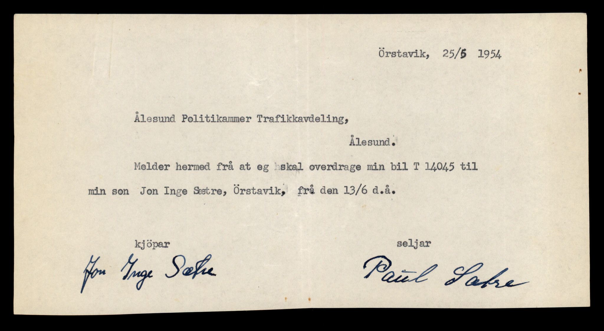 Møre og Romsdal vegkontor - Ålesund trafikkstasjon, AV/SAT-A-4099/F/Fe/L0042: Registreringskort for kjøretøy T 13906 - T 14079, 1927-1998, p. 2373