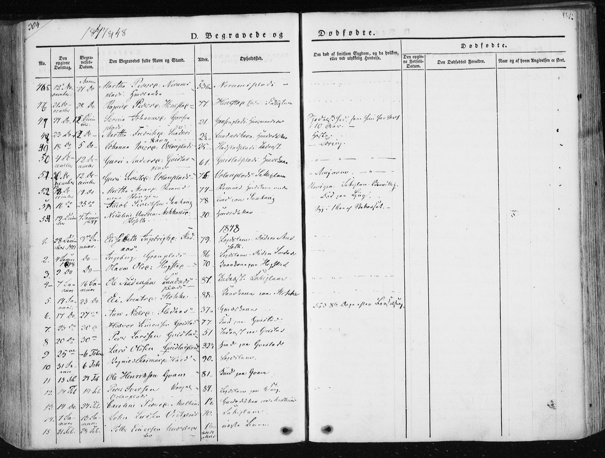 Ministerialprotokoller, klokkerbøker og fødselsregistre - Nord-Trøndelag, SAT/A-1458/730/L0280: Parish register (official) no. 730A07 /1, 1840-1854, p. 304