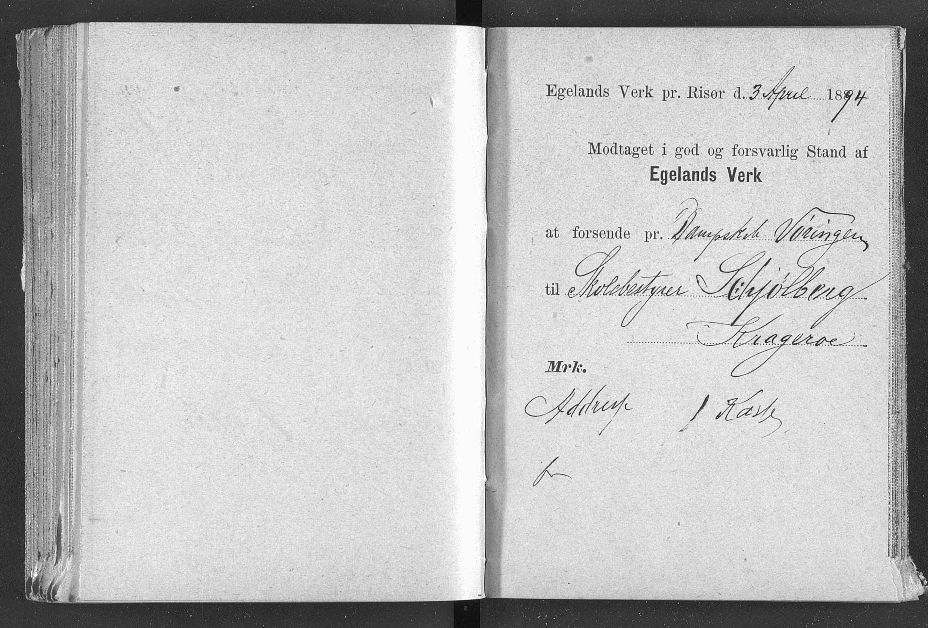 Egelands Jernverk, AAKS/PA-1907/01/L0029: Kvitteringsbok, 1888-1895