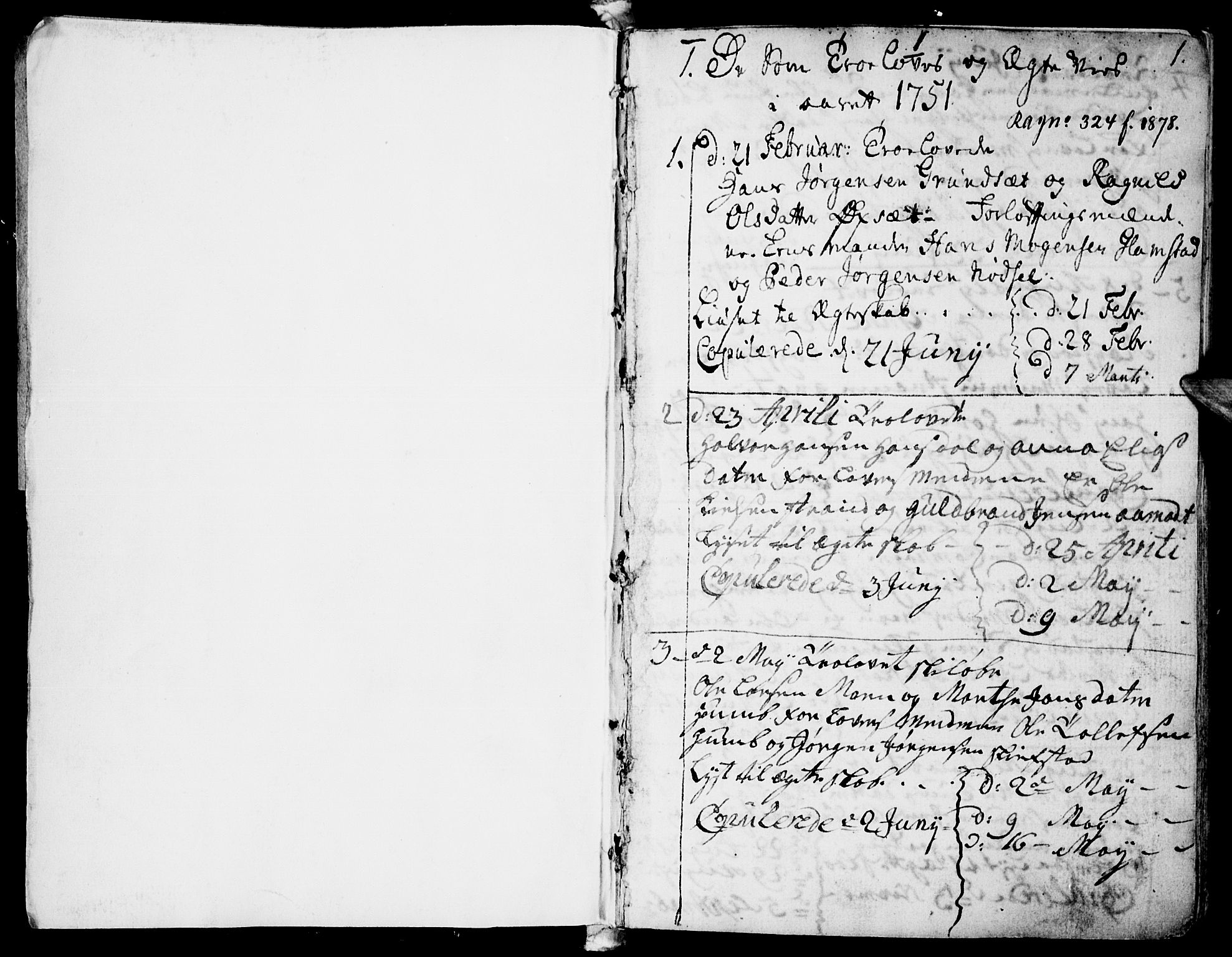 Elverum prestekontor, SAH/PREST-044/H/Ha/Haa/L0002: Parish register (official) no. 2, 1751-1756, p. 0-1