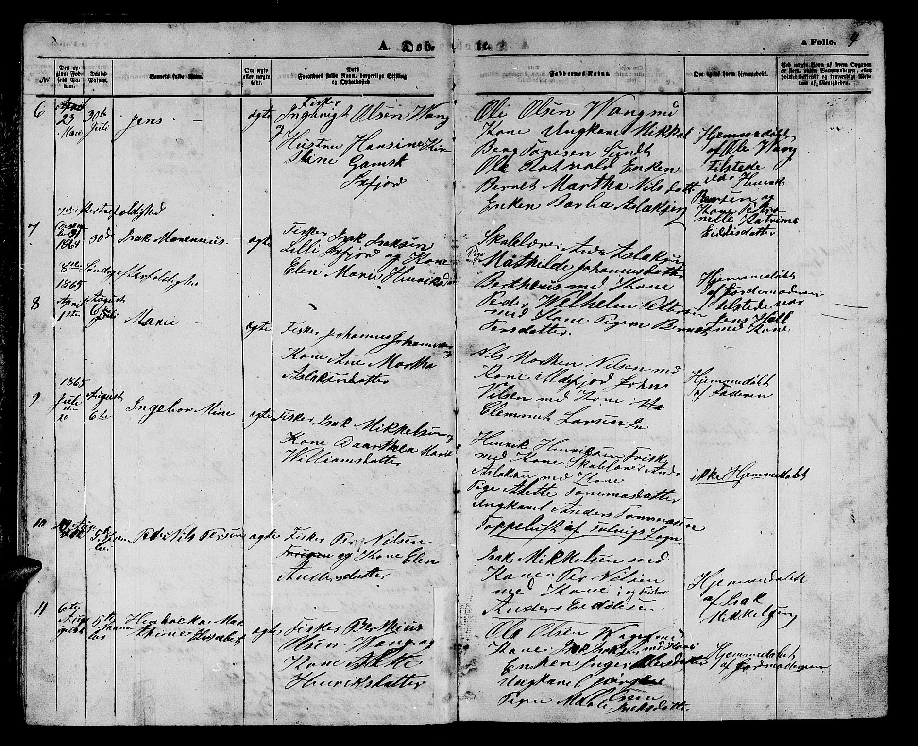 Loppa sokneprestkontor, SATØ/S-1339/H/Hb/L0004klokker: Parish register (copy) no. 4, 1864-1880, p. 4