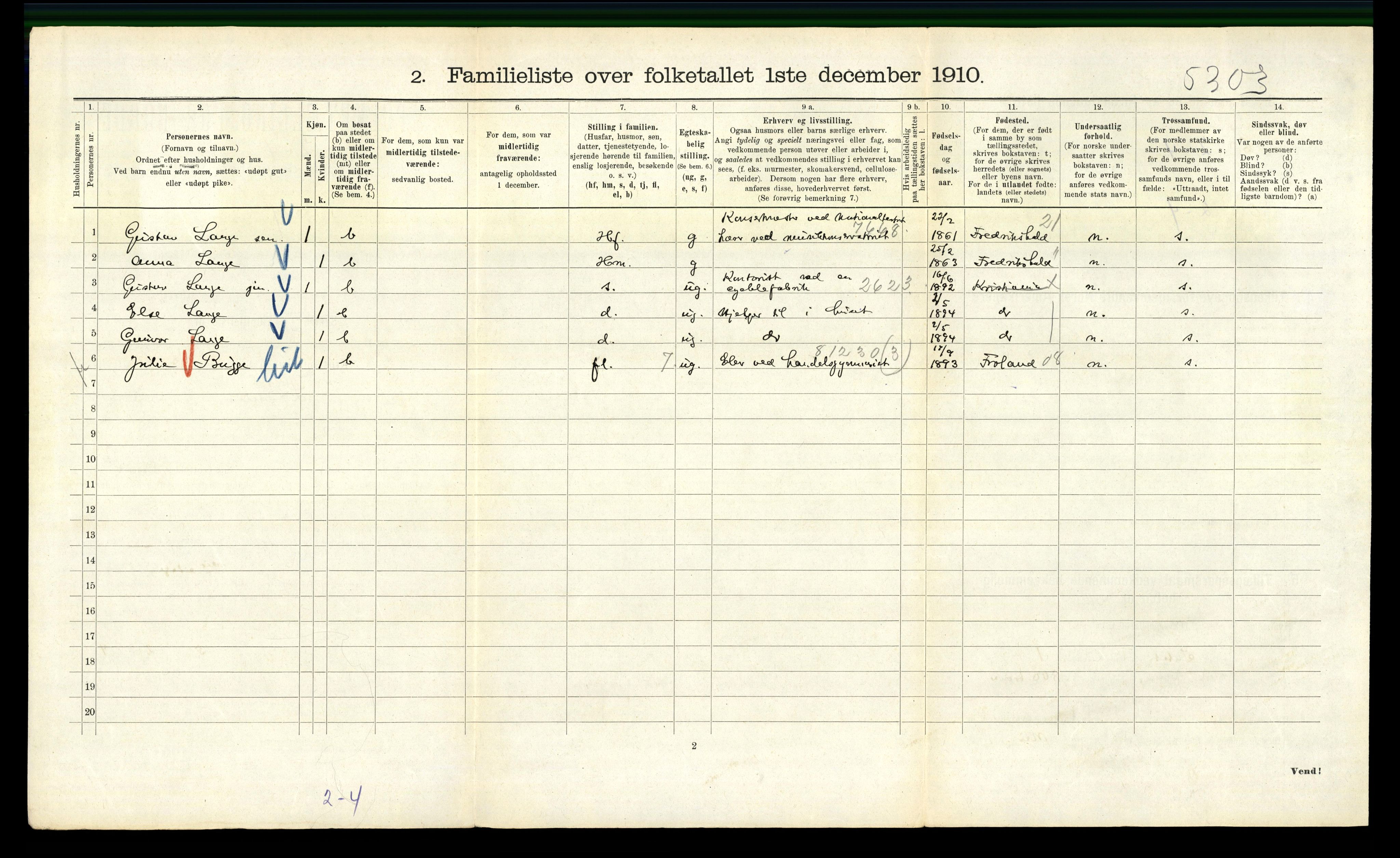 RA, 1910 census for Kristiania, 1910, p. 56232