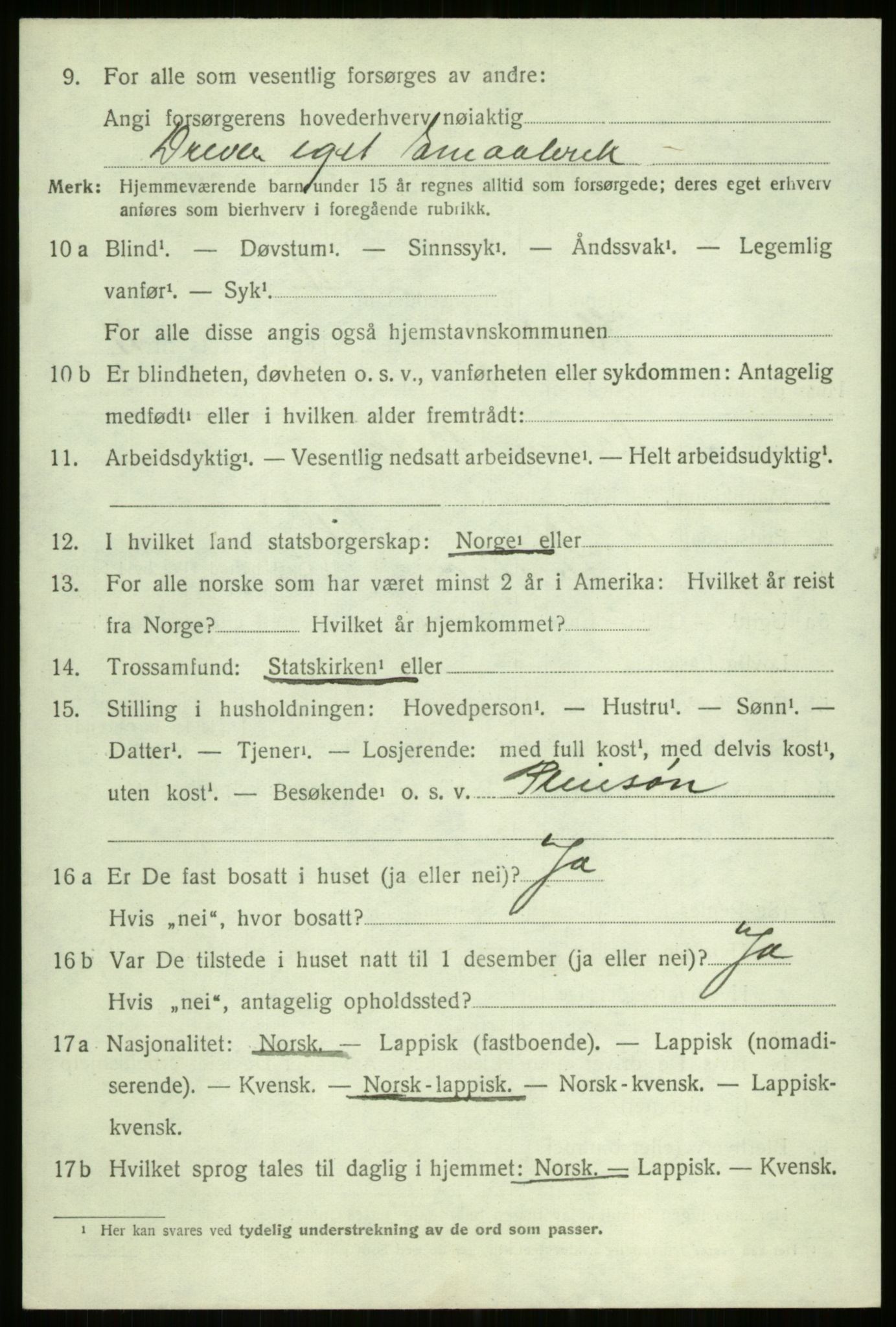 SATØ, 1920 census for Ibestad, 1920, p. 6384