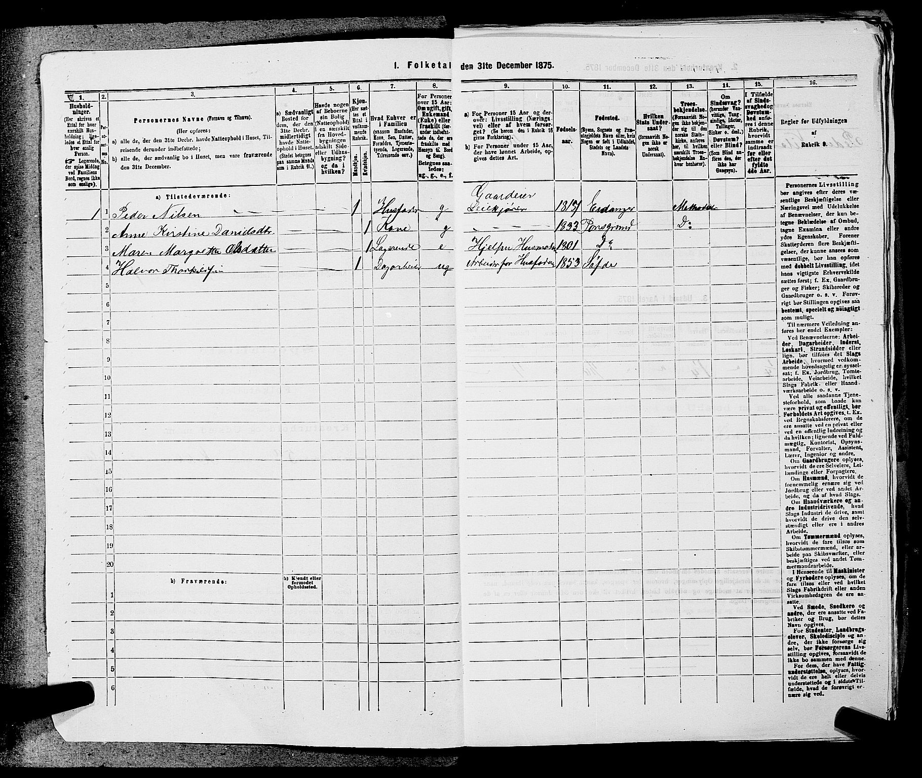 SAKO, 1875 census for 0813P Eidanger, 1875, p. 479