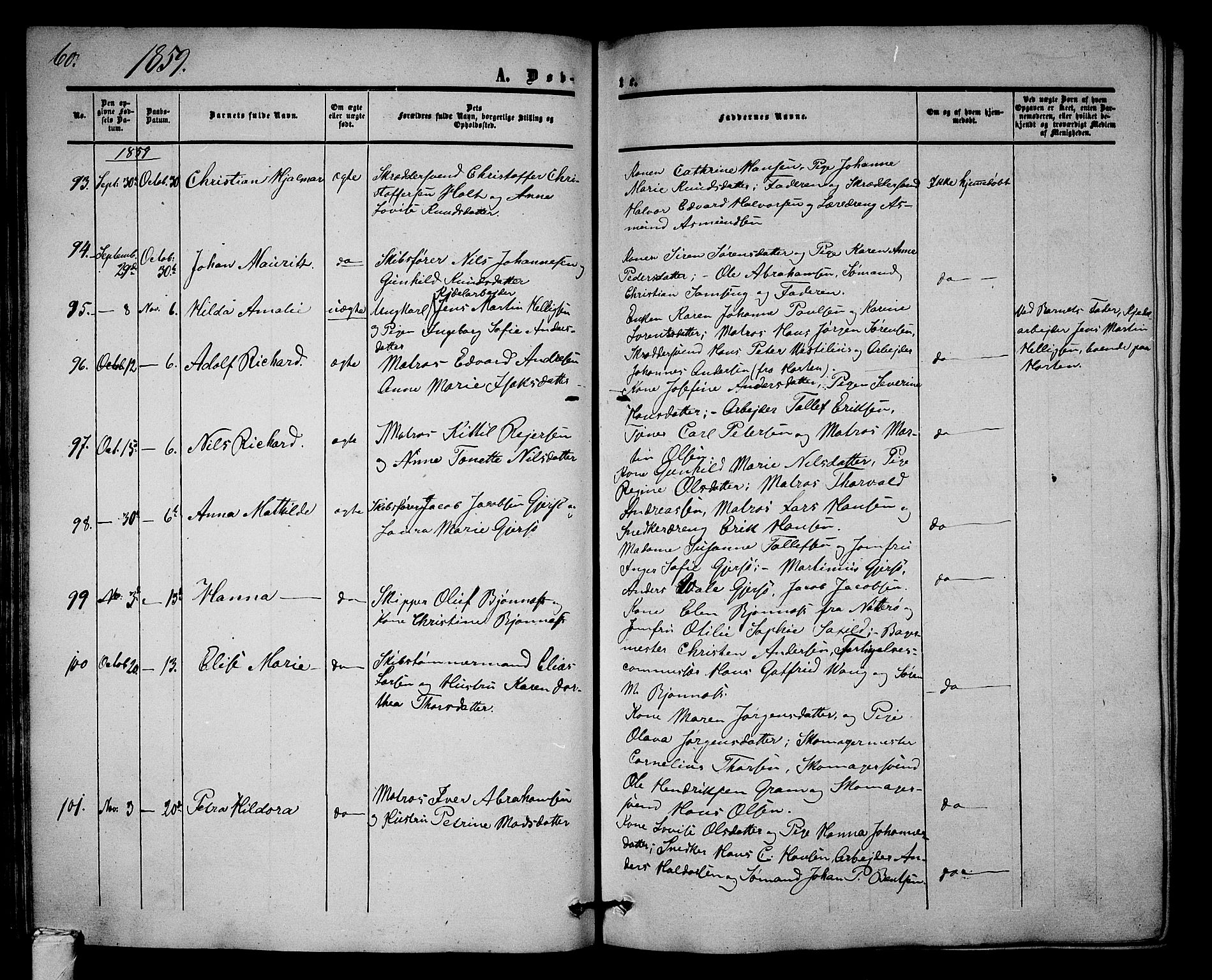 Tønsberg kirkebøker, AV/SAKO-A-330/G/Ga/L0003: Parish register (copy) no. 3, 1855-1864, p. 60