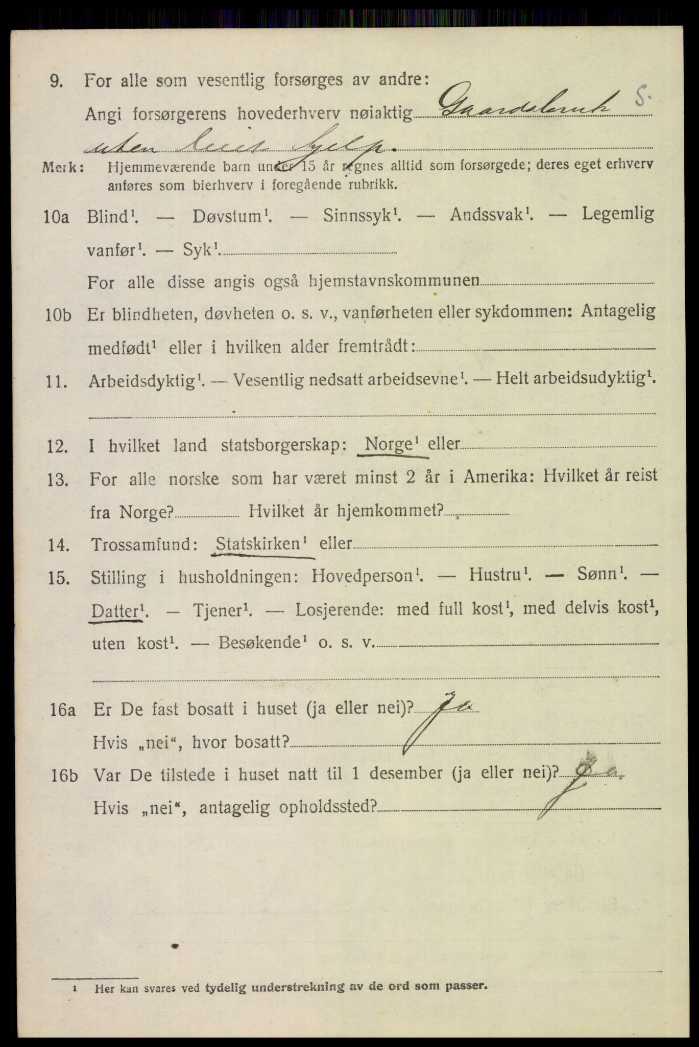 SAH, 1920 census for Tynset, 1920, p. 8025