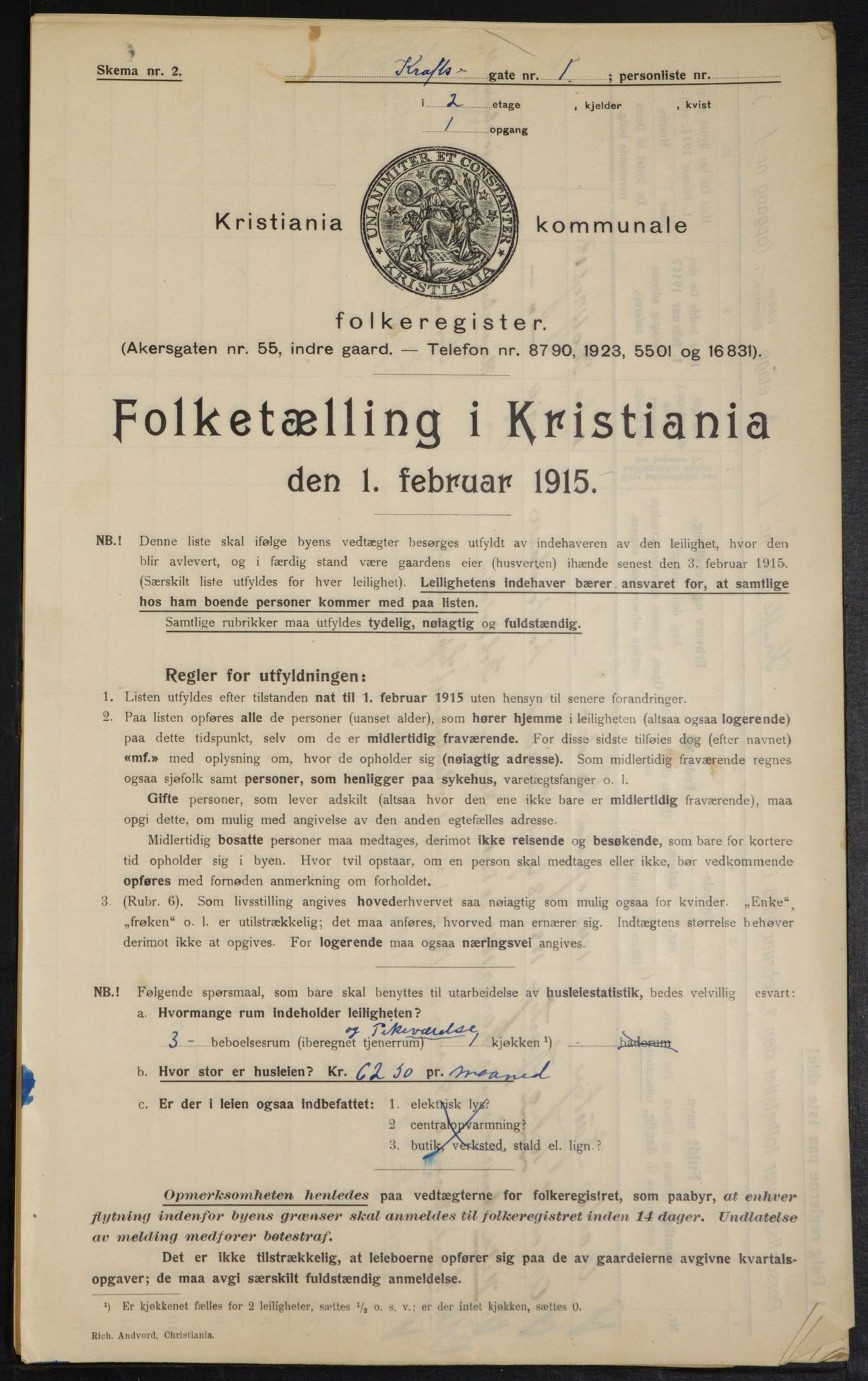 OBA, Municipal Census 1915 for Kristiania, 1915, p. 53412