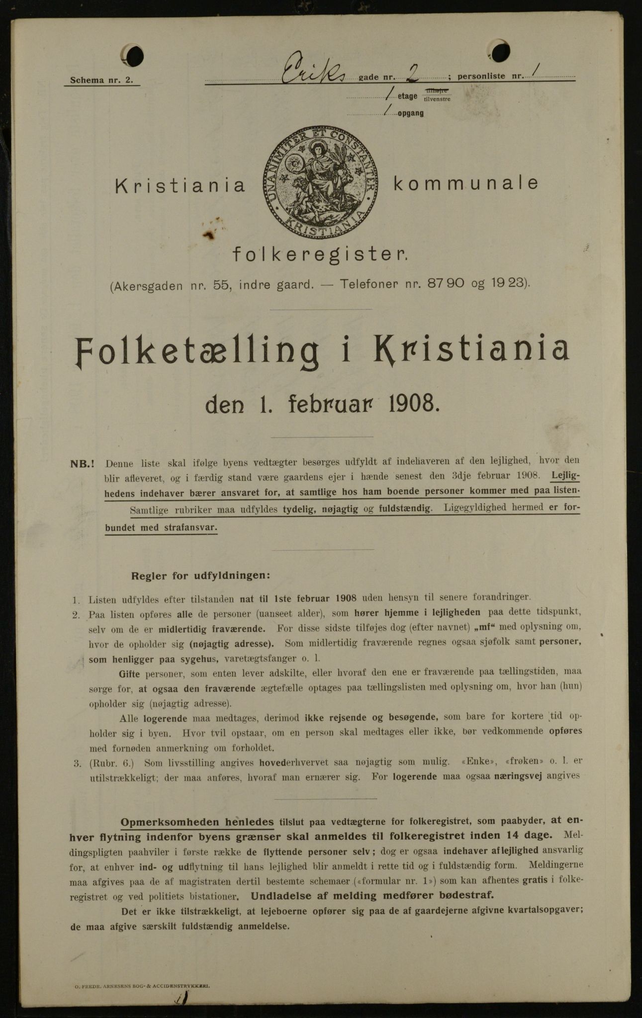 OBA, Municipal Census 1908 for Kristiania, 1908, p. 17951