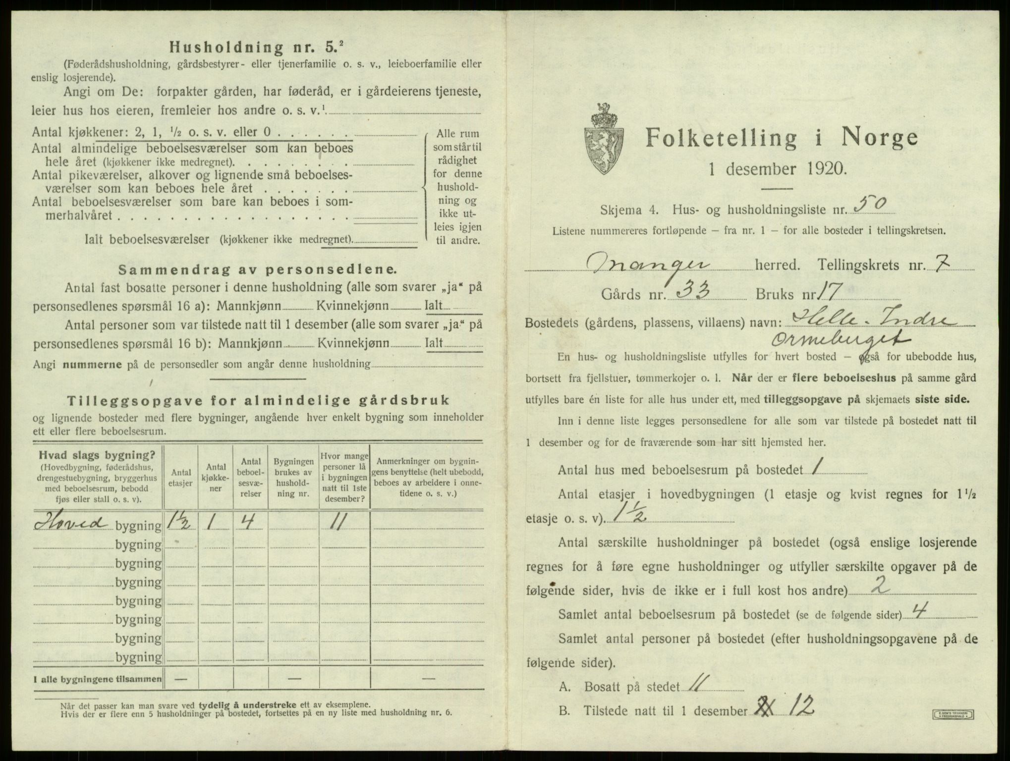 SAB, 1920 census for Manger, 1920, p. 616