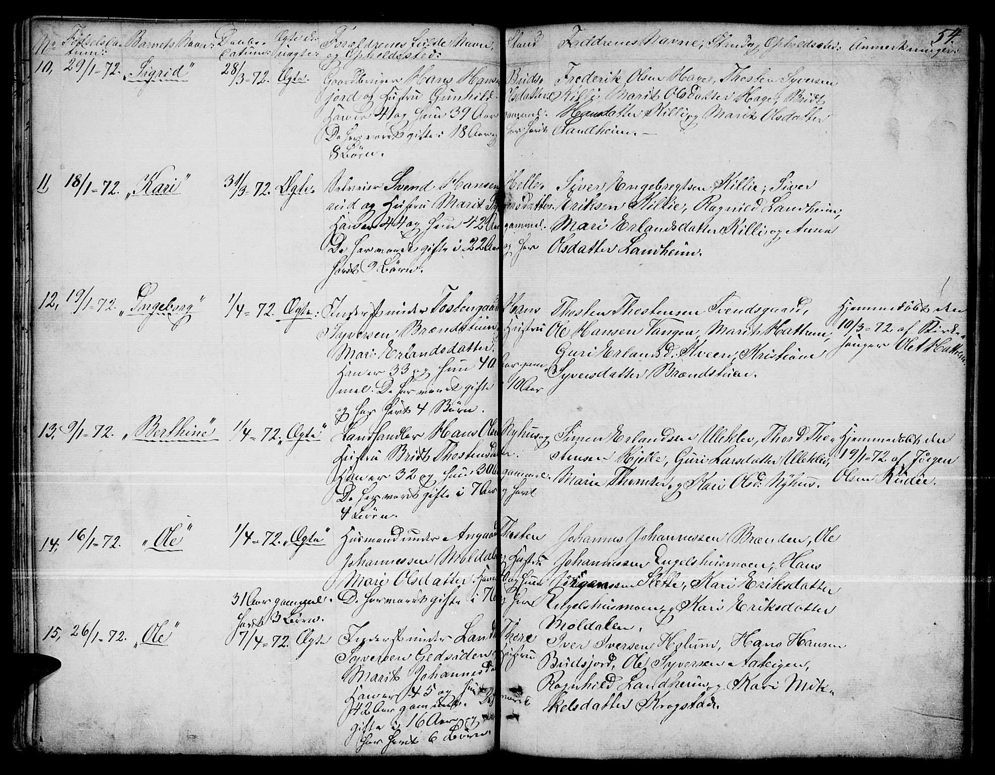Dovre prestekontor, SAH/PREST-066/H/Ha/Hab/L0001: Parish register (copy) no. 1, 1862-1880, p. 54