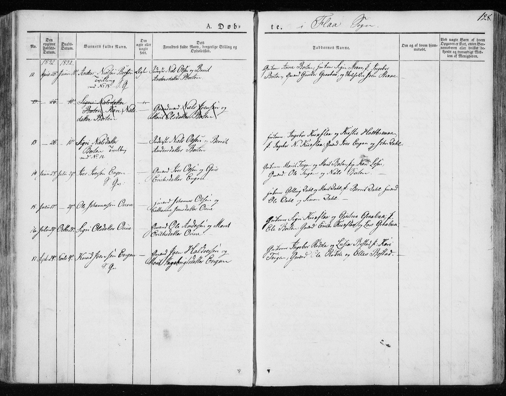 Ministerialprotokoller, klokkerbøker og fødselsregistre - Sør-Trøndelag, AV/SAT-A-1456/691/L1069: Parish register (official) no. 691A04, 1826-1841, p. 128