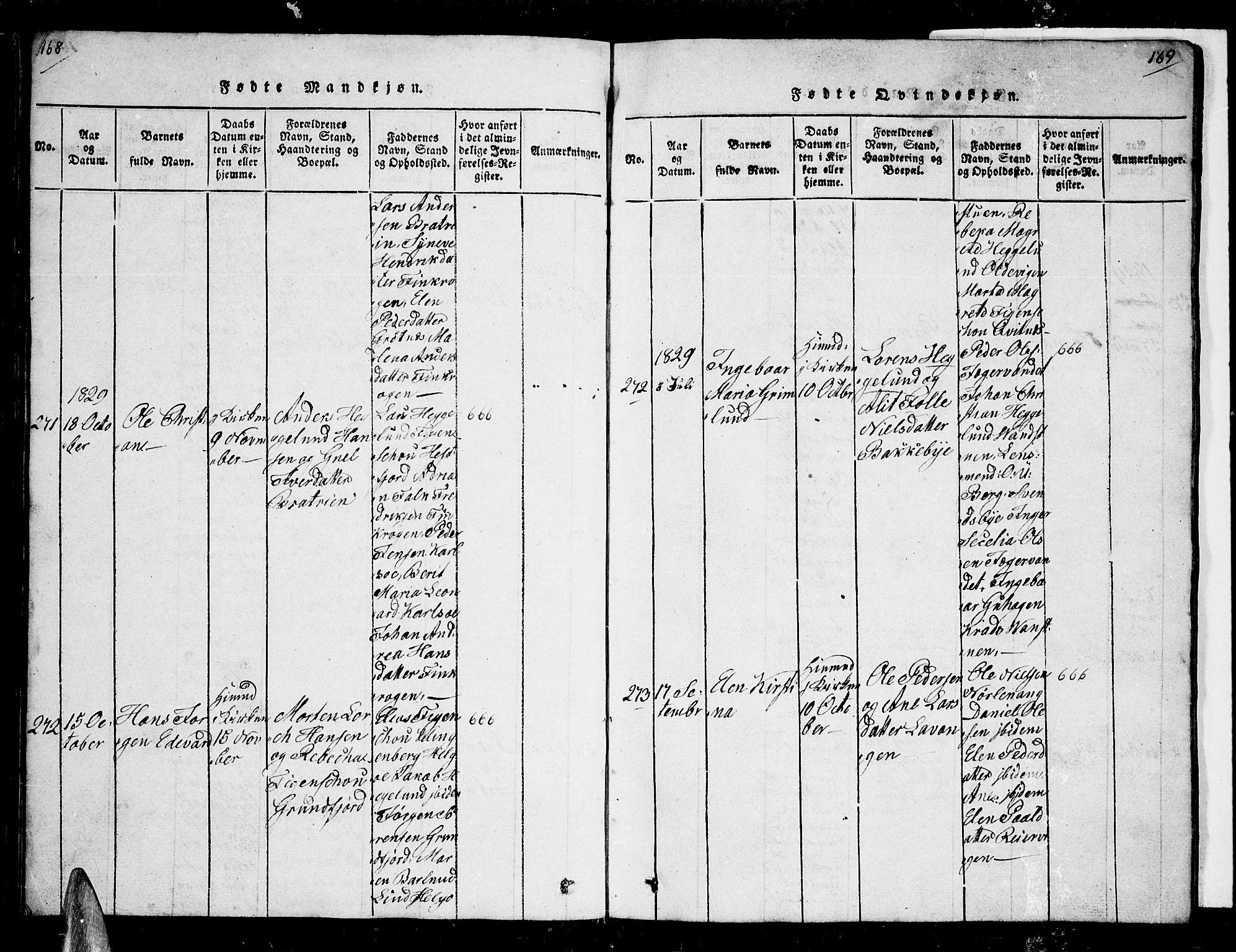 Karlsøy sokneprestembete, AV/SATØ-S-1299/H/Ha/Hab/L0001klokker: Parish register (copy) no. 1, 1821-1840, p. 168-169