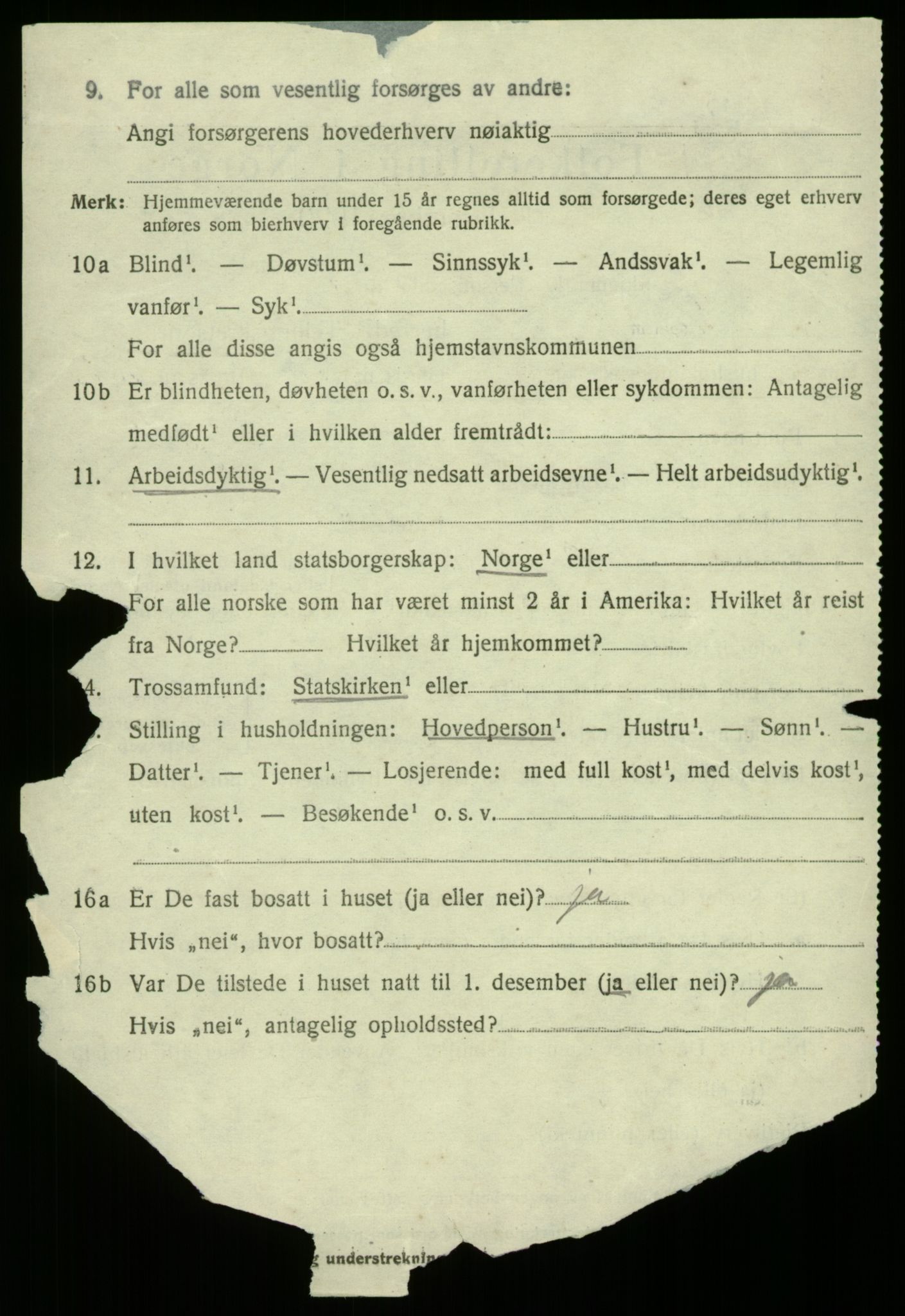 SAB, 1920 census for Fana, 1920, p. 7028