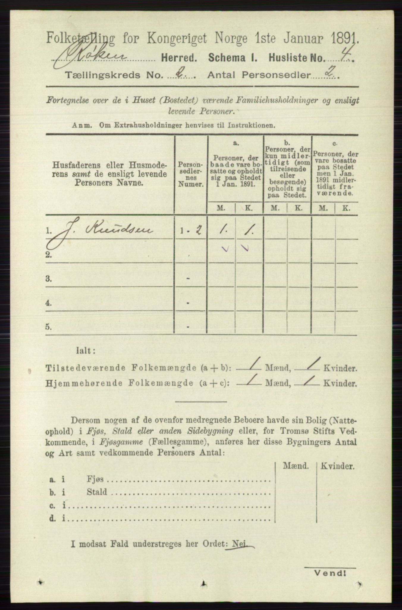 RA, 1891 census for 0627 Røyken, 1891, p. 468