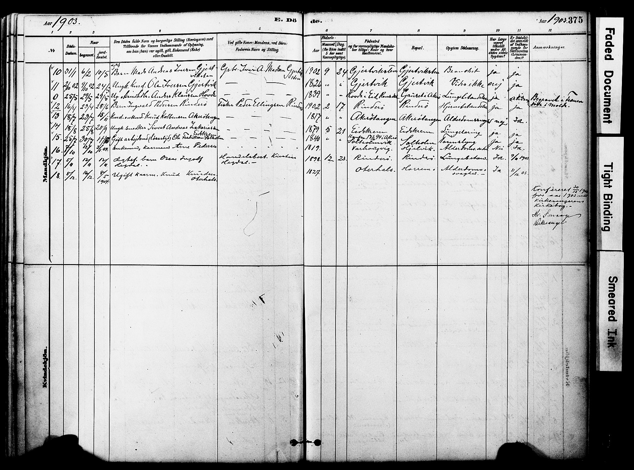 Ministerialprotokoller, klokkerbøker og fødselsregistre - Møre og Romsdal, AV/SAT-A-1454/560/L0721: Parish register (official) no. 560A05, 1878-1917, p. 375