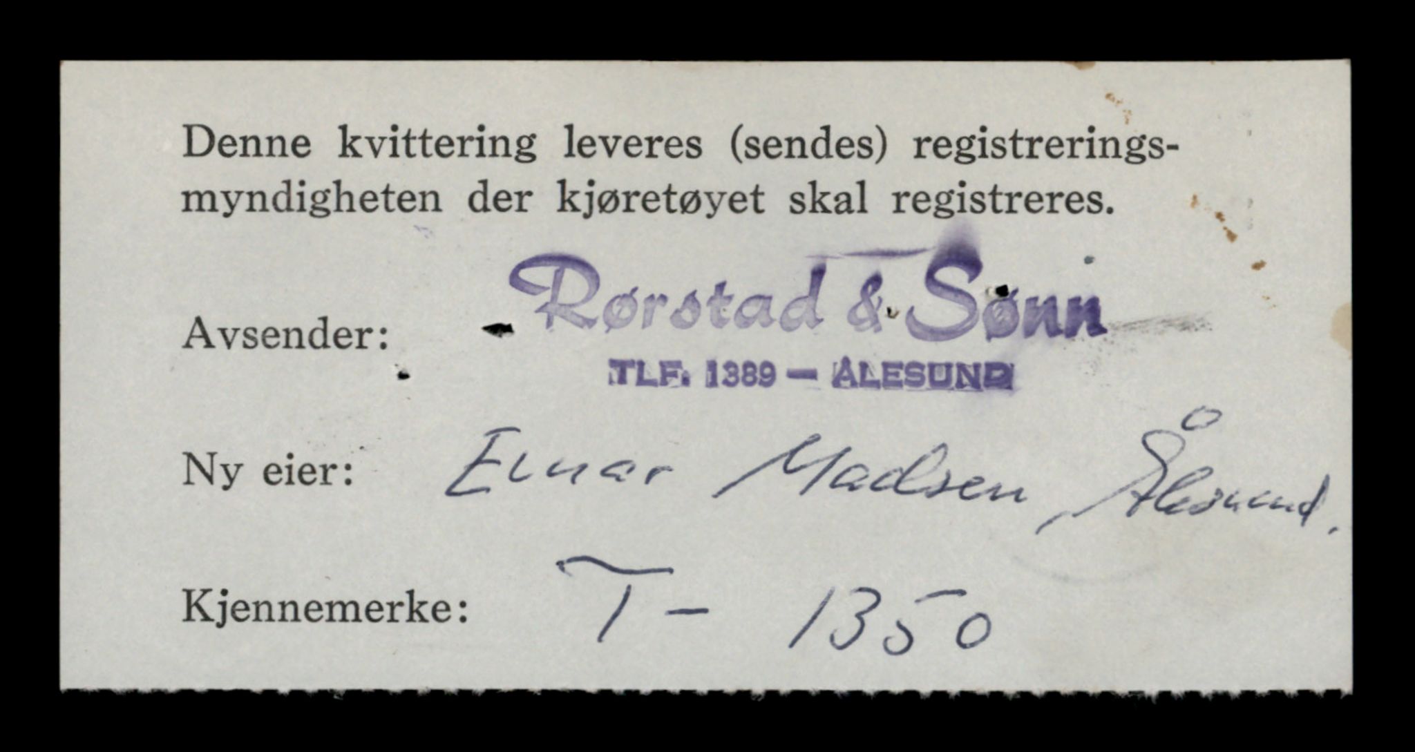 Møre og Romsdal vegkontor - Ålesund trafikkstasjon, SAT/A-4099/F/Fe/L0012: Registreringskort for kjøretøy T 1290 - T 1450, 1927-1998, p. 1399