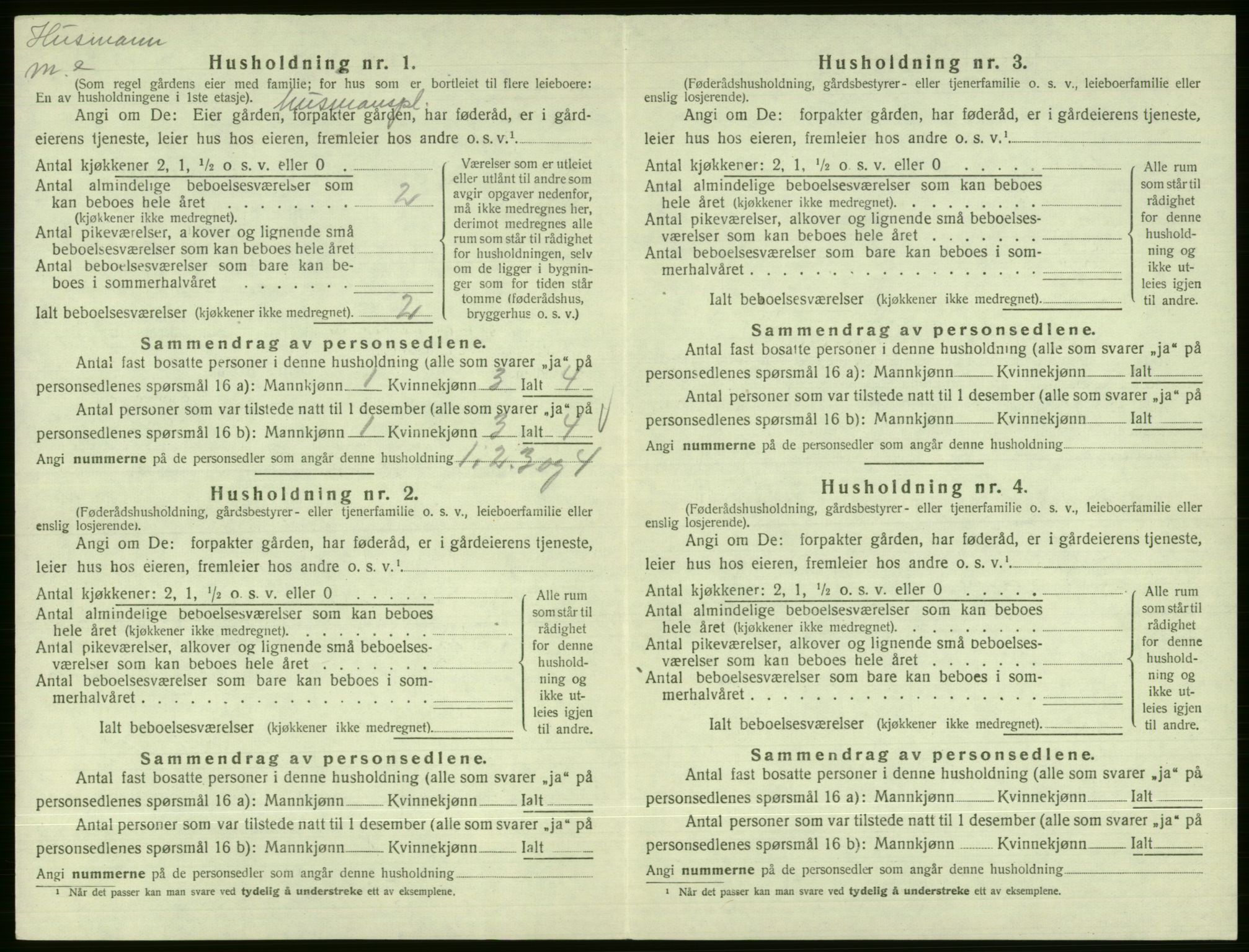 SAB, 1920 census for Vossestrand, 1920, p. 165