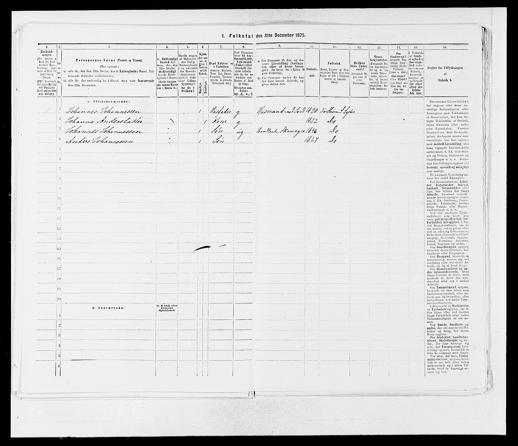 SAB, 1875 census for 1426P Luster, 1875, p. 427