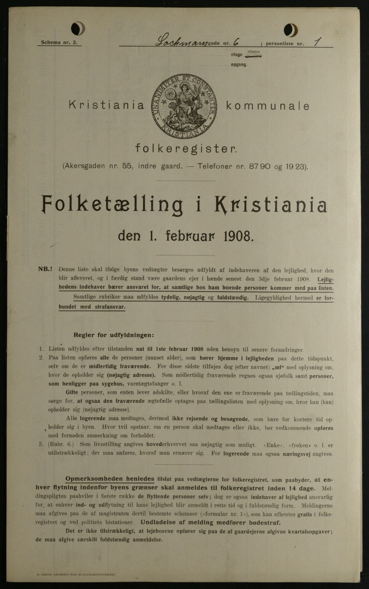 OBA, Municipal Census 1908 for Kristiania, 1908, p. 73561