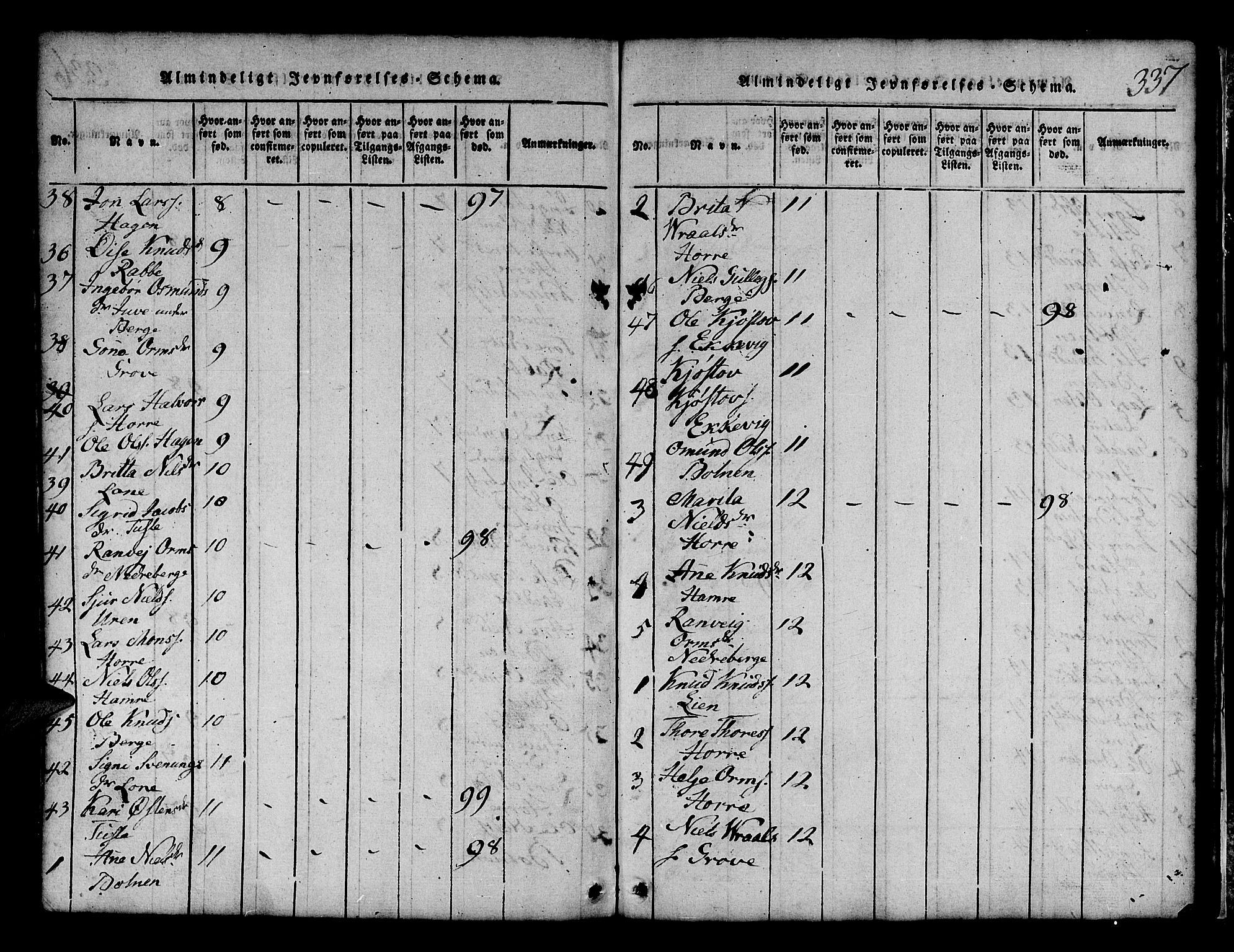 Røldal sokneprestembete, AV/SAB-A-100247: Parish register (copy) no. A 1, 1817-1860, p. 337