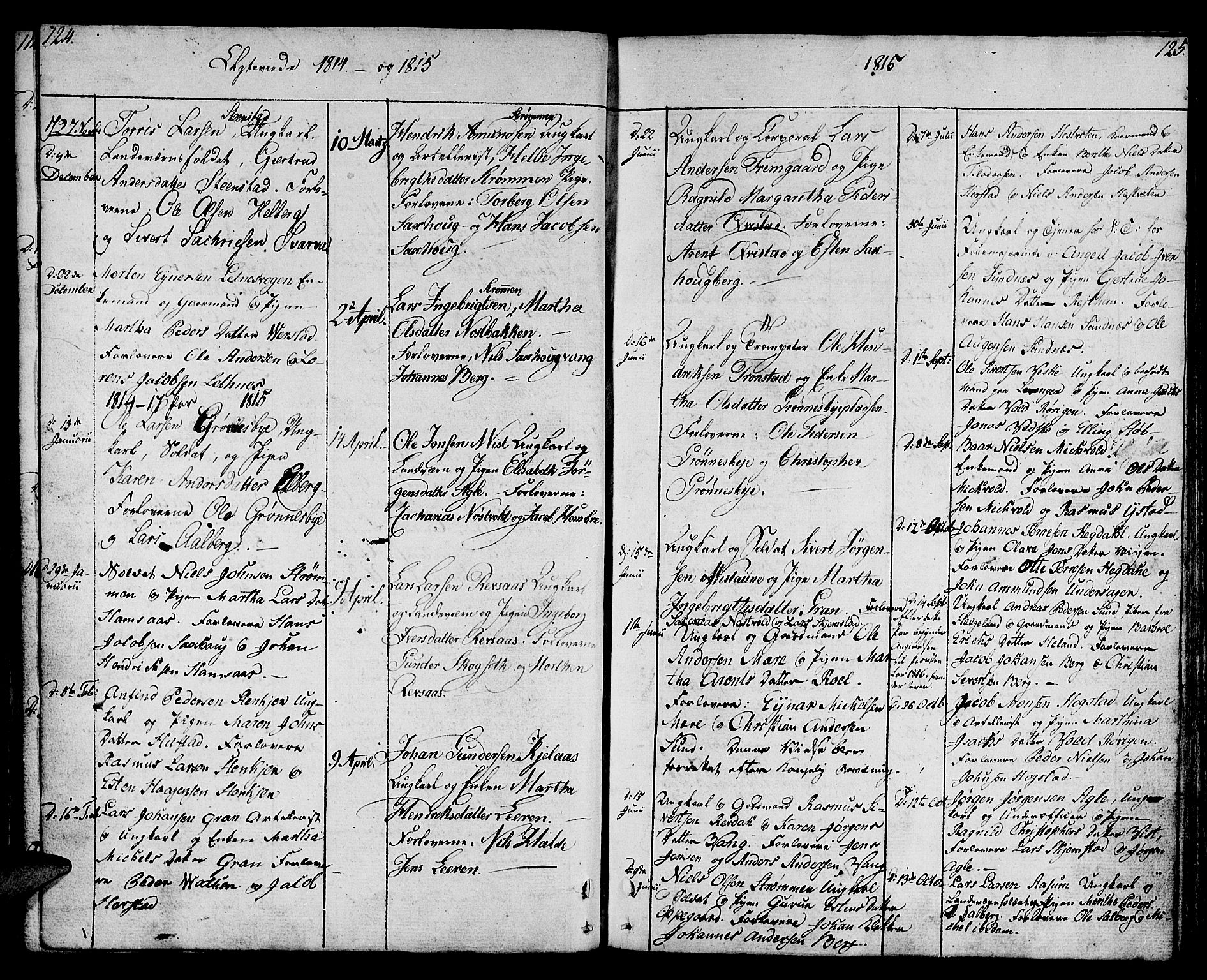 Ministerialprotokoller, klokkerbøker og fødselsregistre - Nord-Trøndelag, SAT/A-1458/730/L0274: Parish register (official) no. 730A03, 1802-1816, p. 124-125
